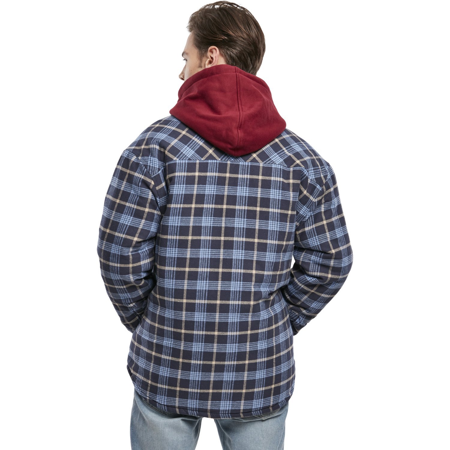 Urban Classics - Plaid Quilted Shirt Jacket lightblue