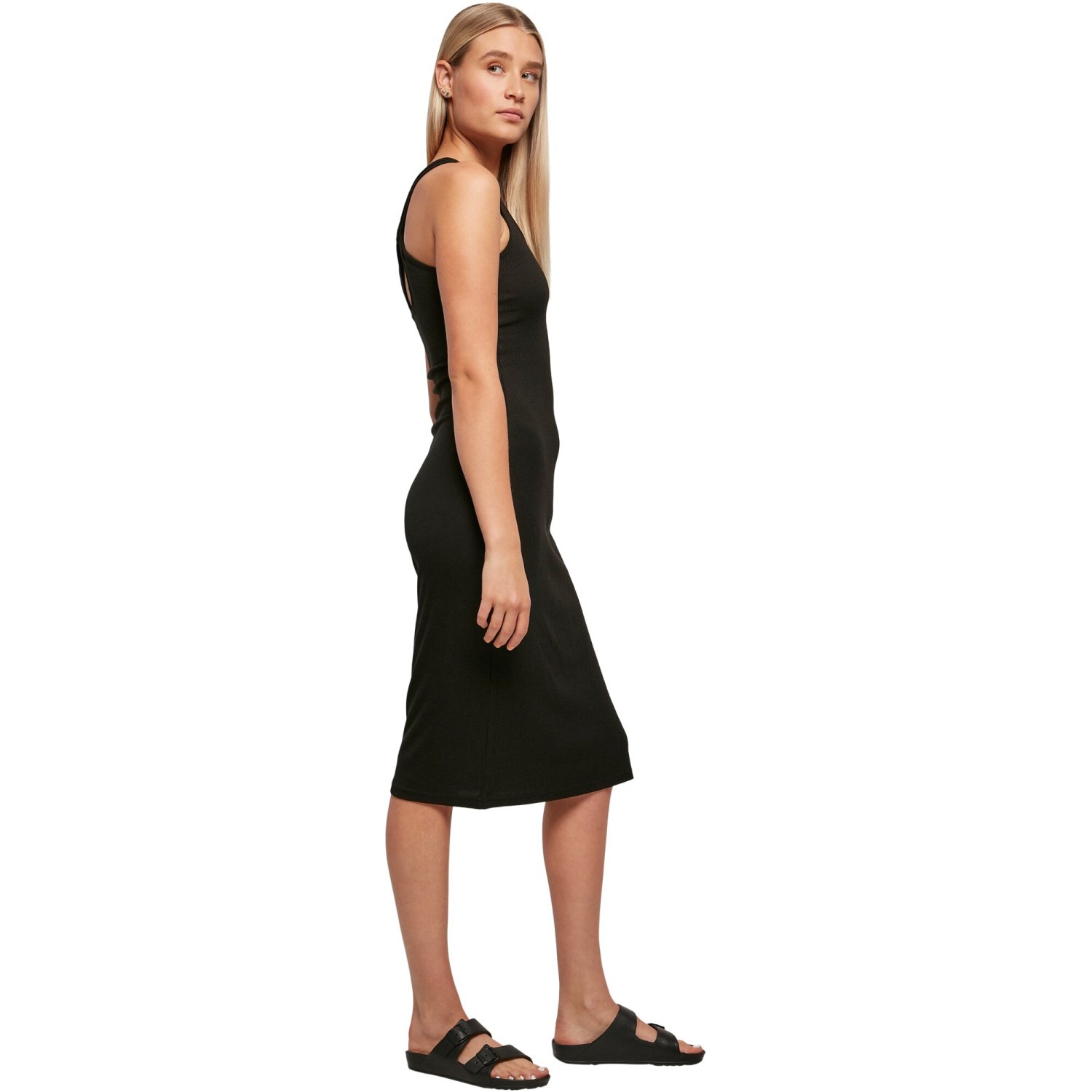 Urban Classics Ladies - RIB Midi Dress noir