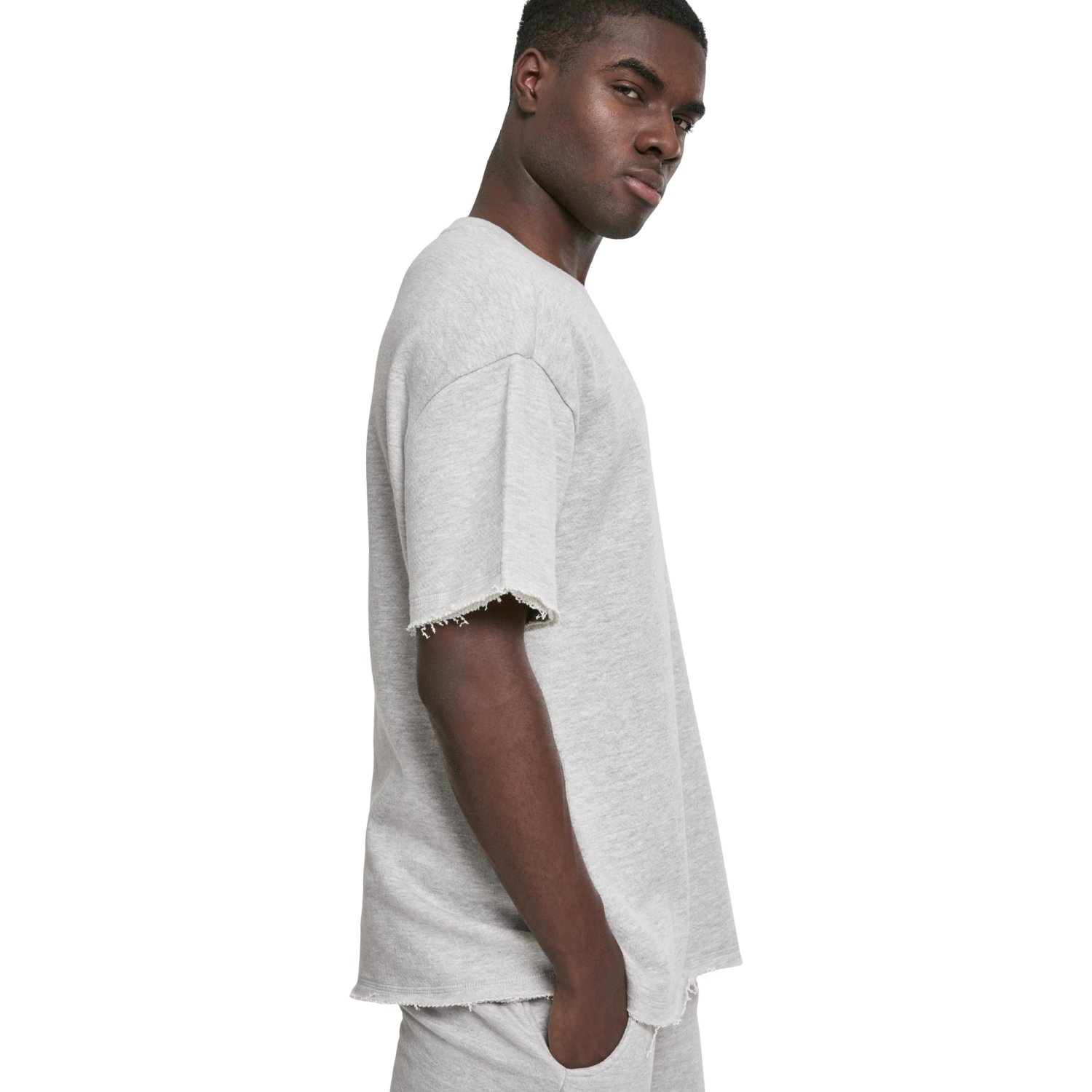 Urban Classics - Herringbone Terr Shirt grau