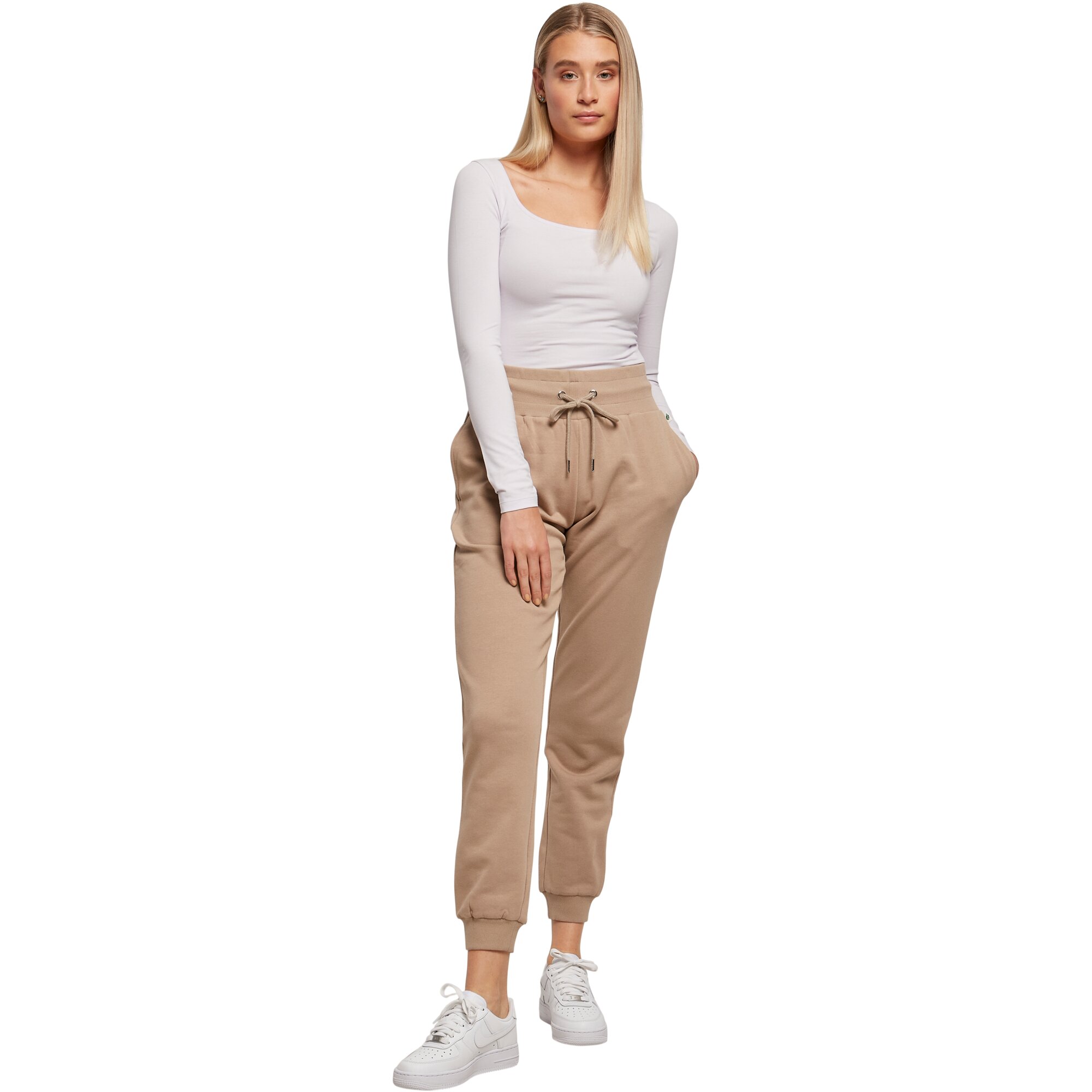 Urban Classics Ladies - Organic High Waist Sweatpants taupe