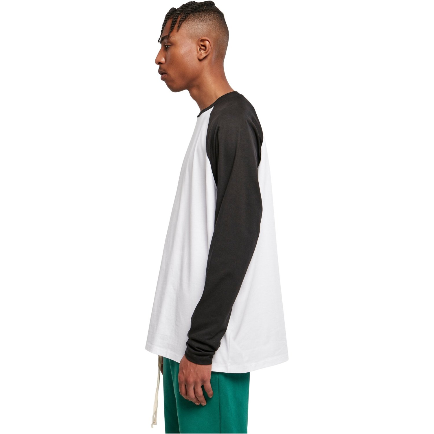 Urban Classics - Oversized RAGLAN Longsleeve white / black