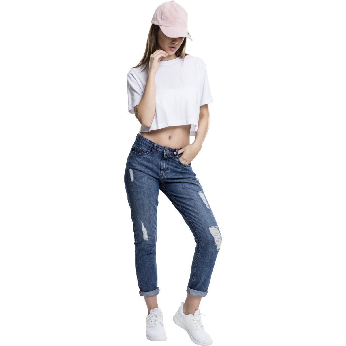 Urban Classics Ladies - Short Oversized Top blanc
