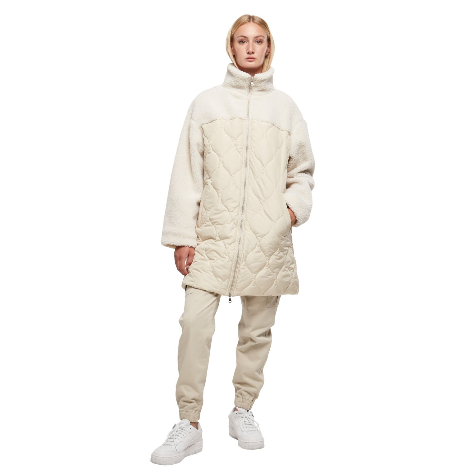 Urban Classics Ladies - Oversized Sherpa Quilted Coat