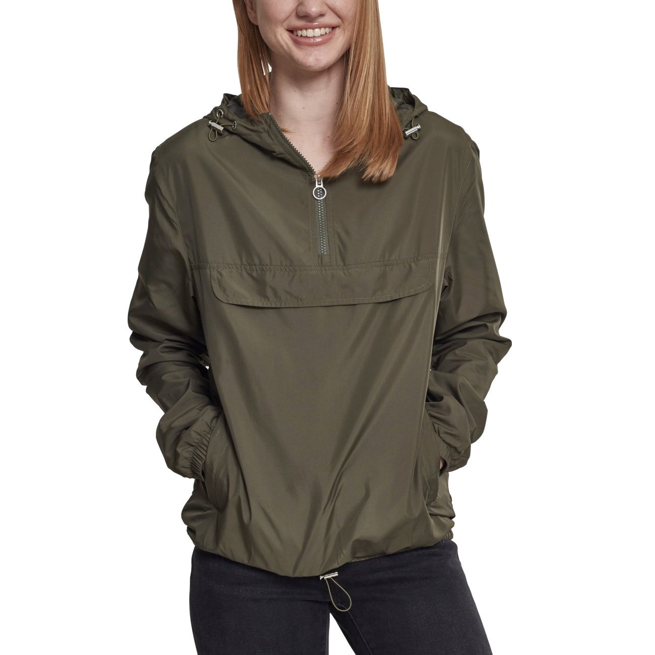 Urban Classics Ladies - PULL OVER Veste olive