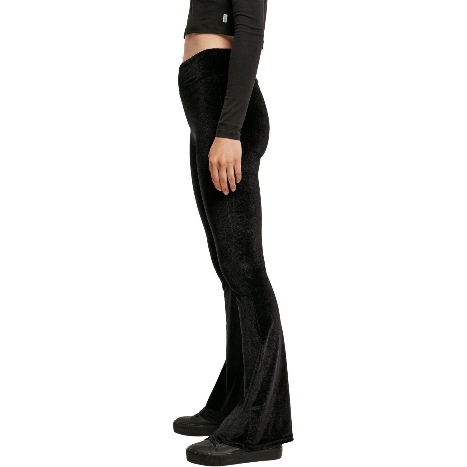 Urban Classics Ladies - High Waist Velvet Boot Cut Leggings
