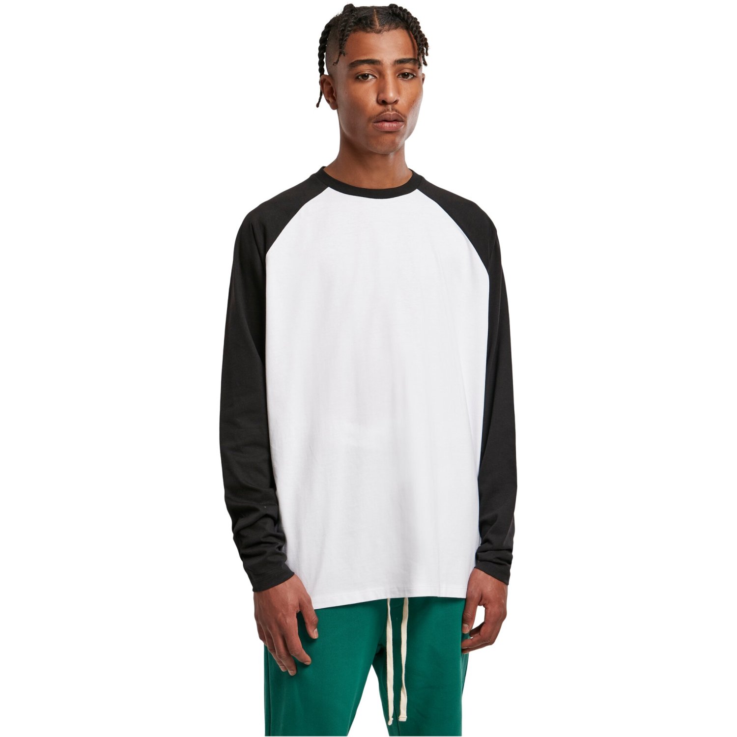 Urban Classics - Oversized RAGLAN Longsleeve white / black