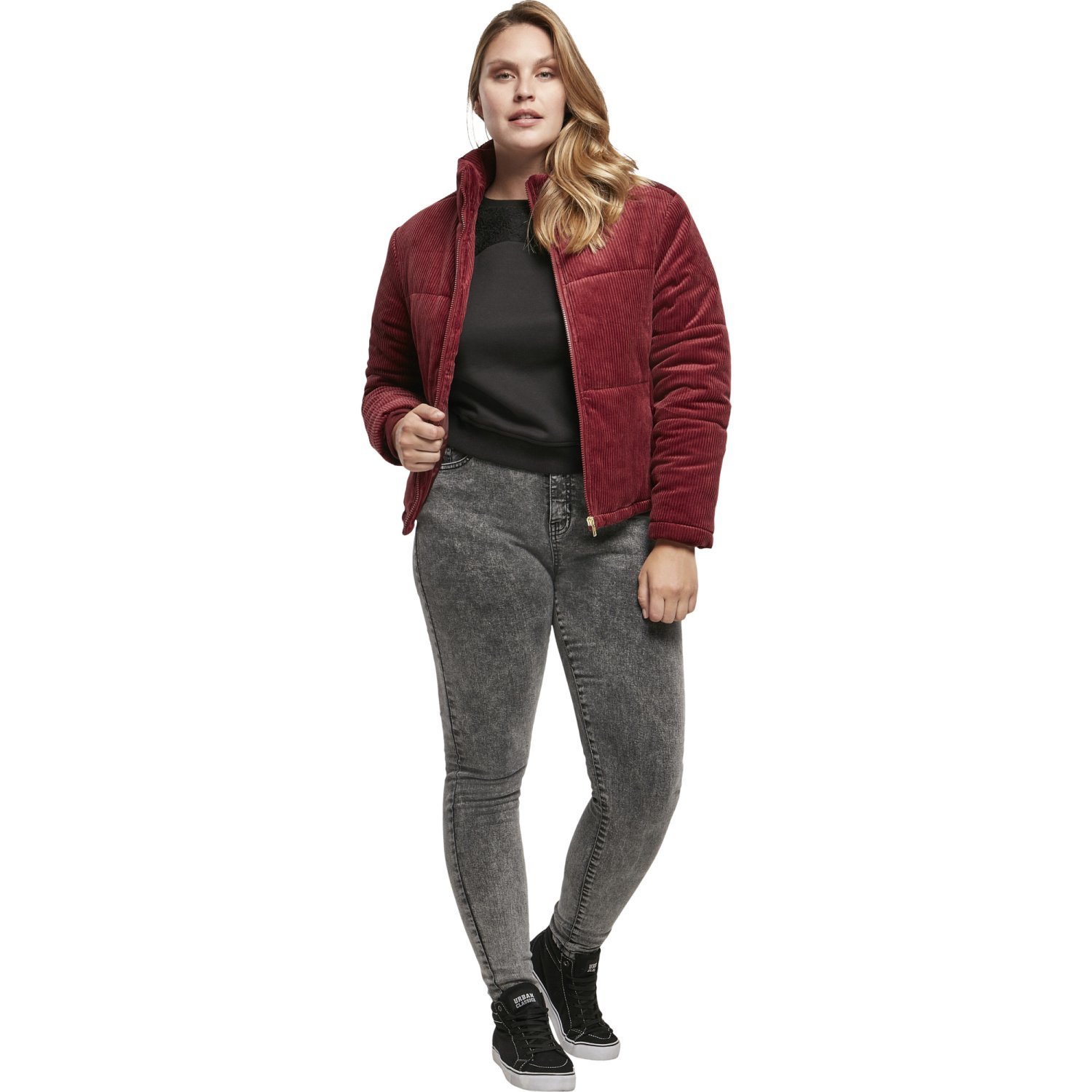 Urban Classics Ladies - Corduroy Puffer Veste burgundy
