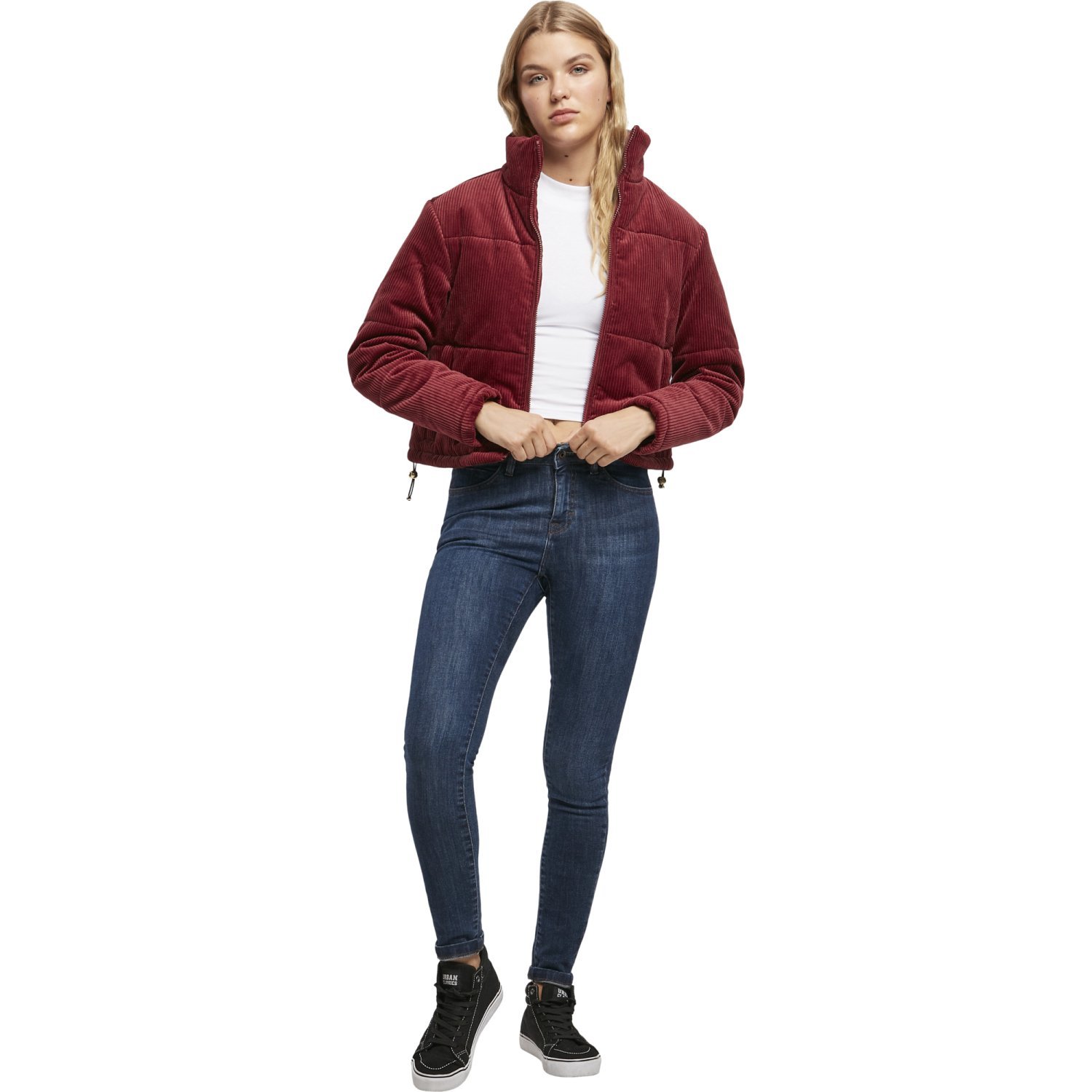 Urban Classics Ladies - Corduroy Puffer Veste burgundy