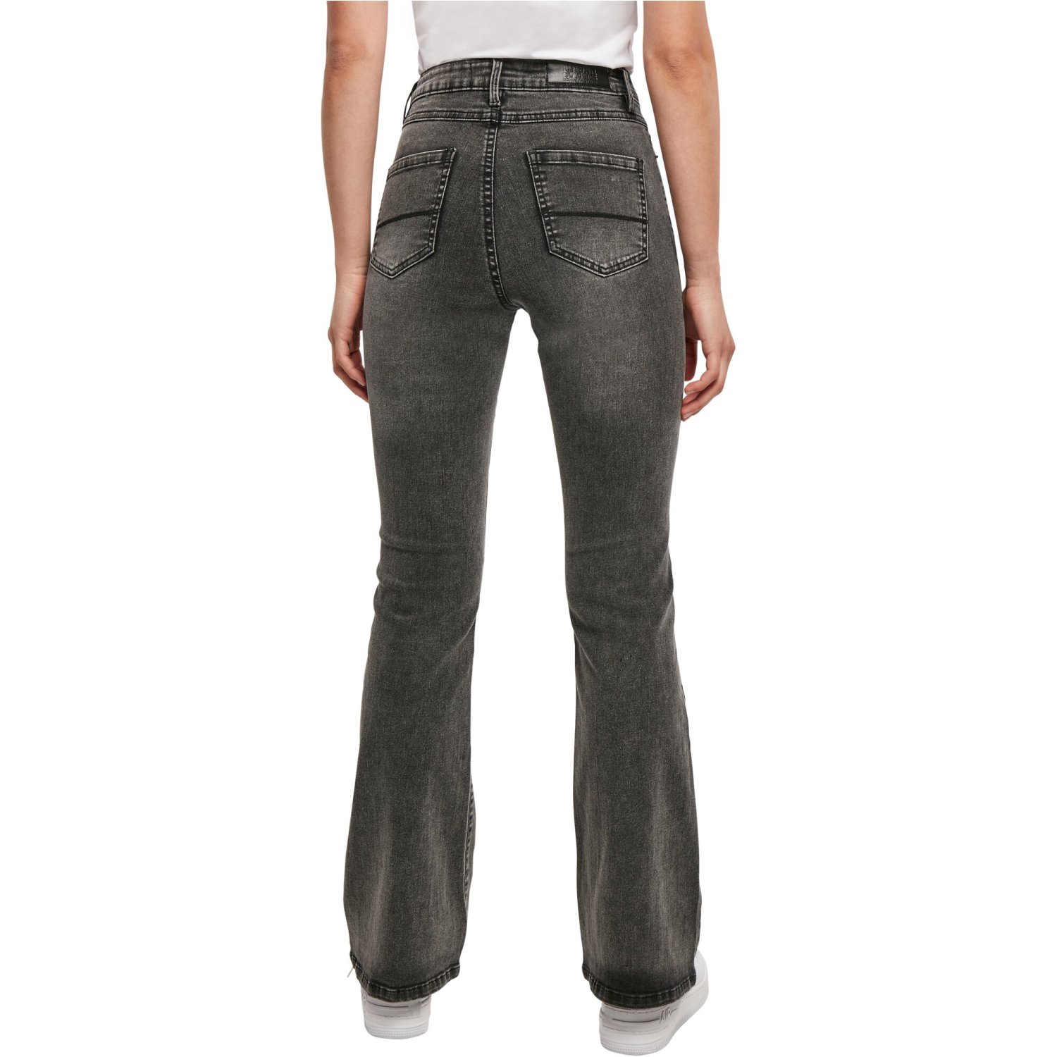 Urban Classics Ladies - High Waist Flared Denim Jeans noir