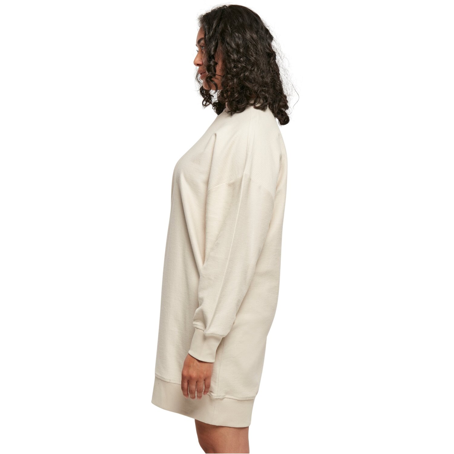 Urban Classics Ladies - Oversized Rib Crewneck Dress beige