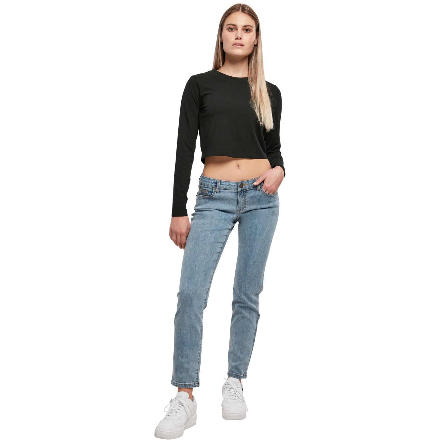 Urban Classics Ladies - Low Waist Straight Denim Jeans