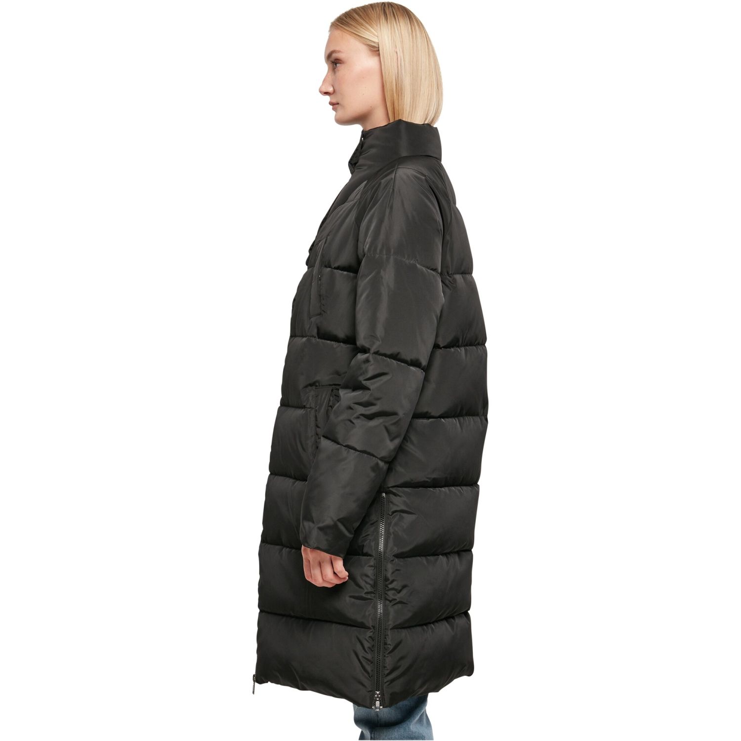Urban Classics Ladies - High Neck Puffer Winter Coat black