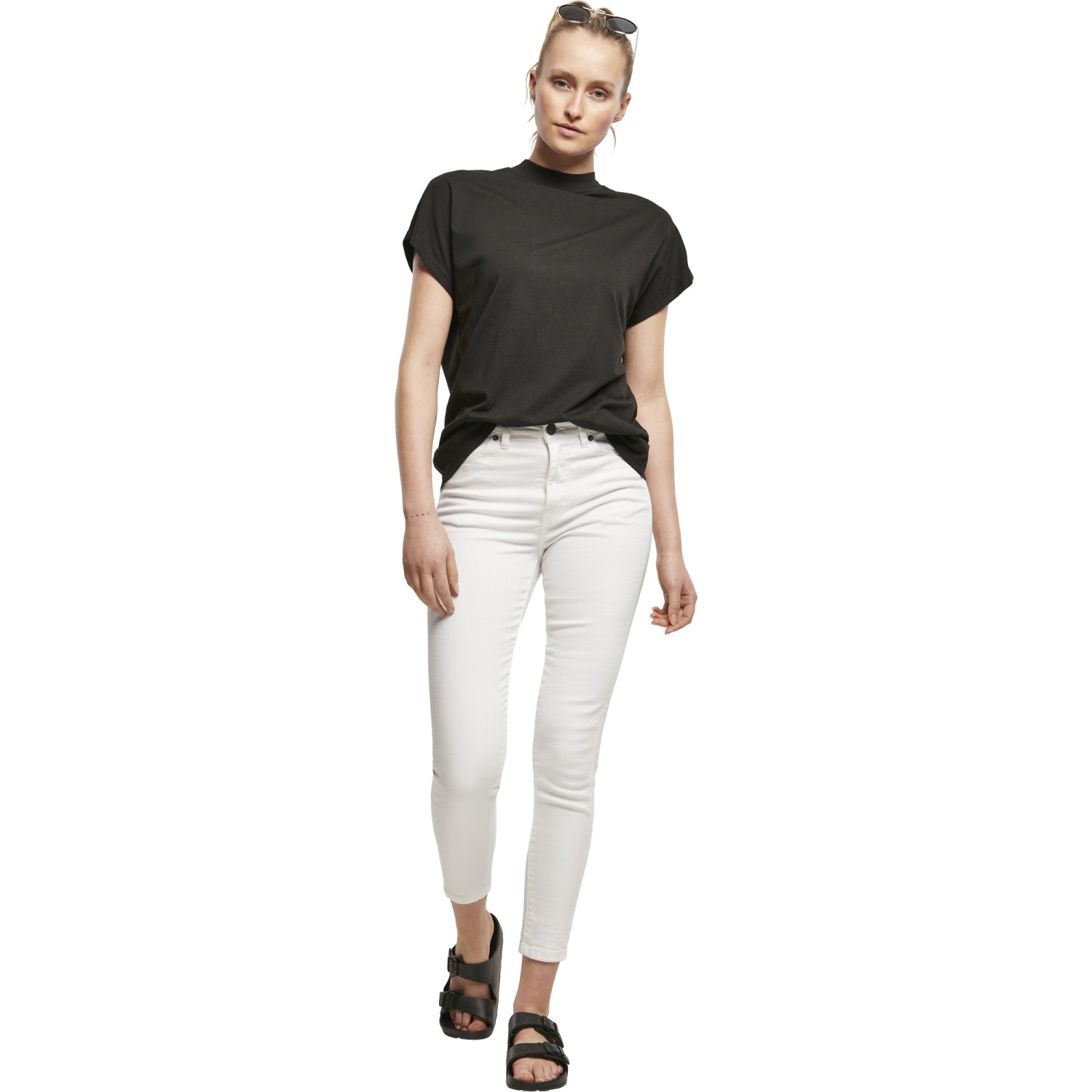 Urban Classics Ladies - Oversized Cut-Sleeve Top noir