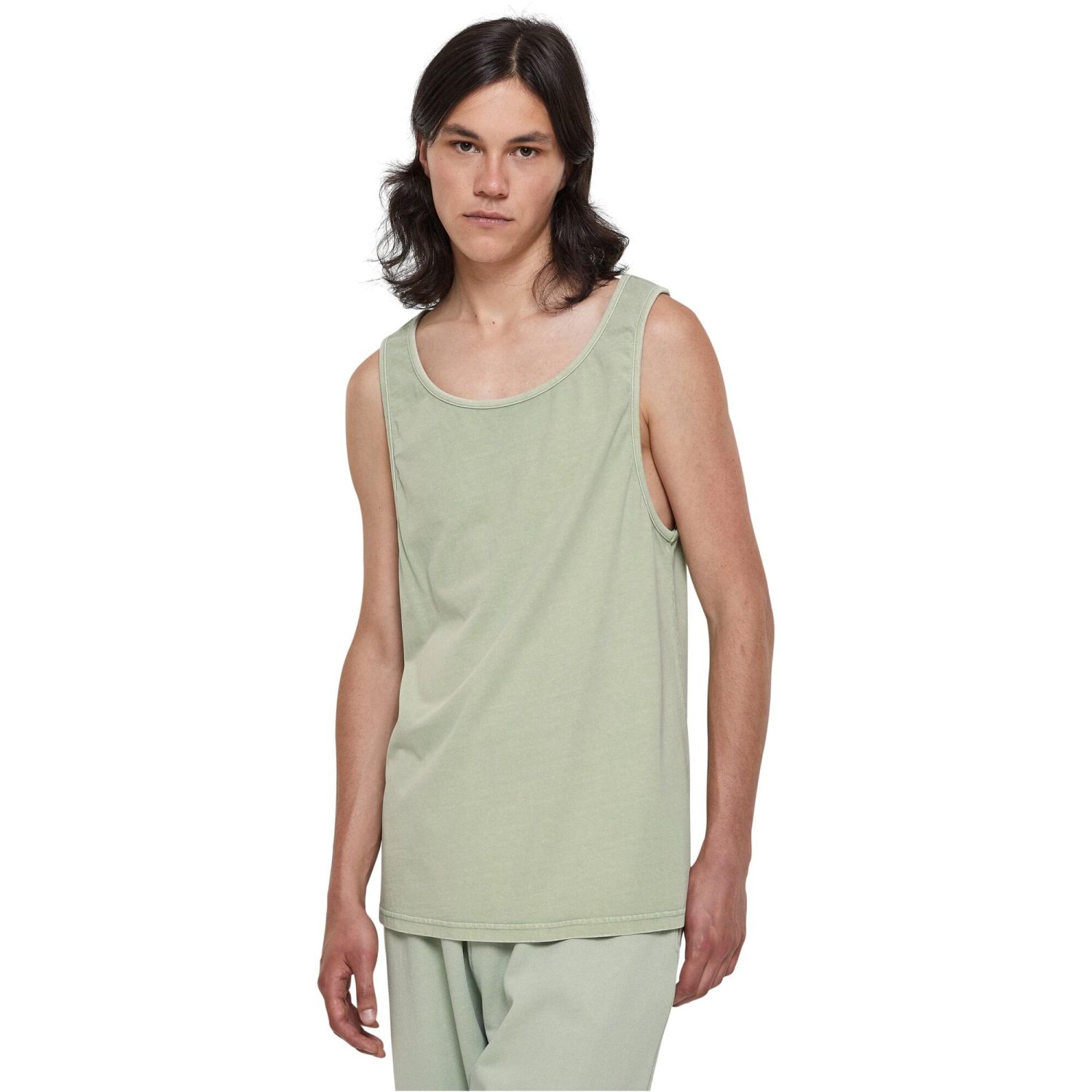 Urban Classics - Heavy Oversized Acid Wash Tank Top green