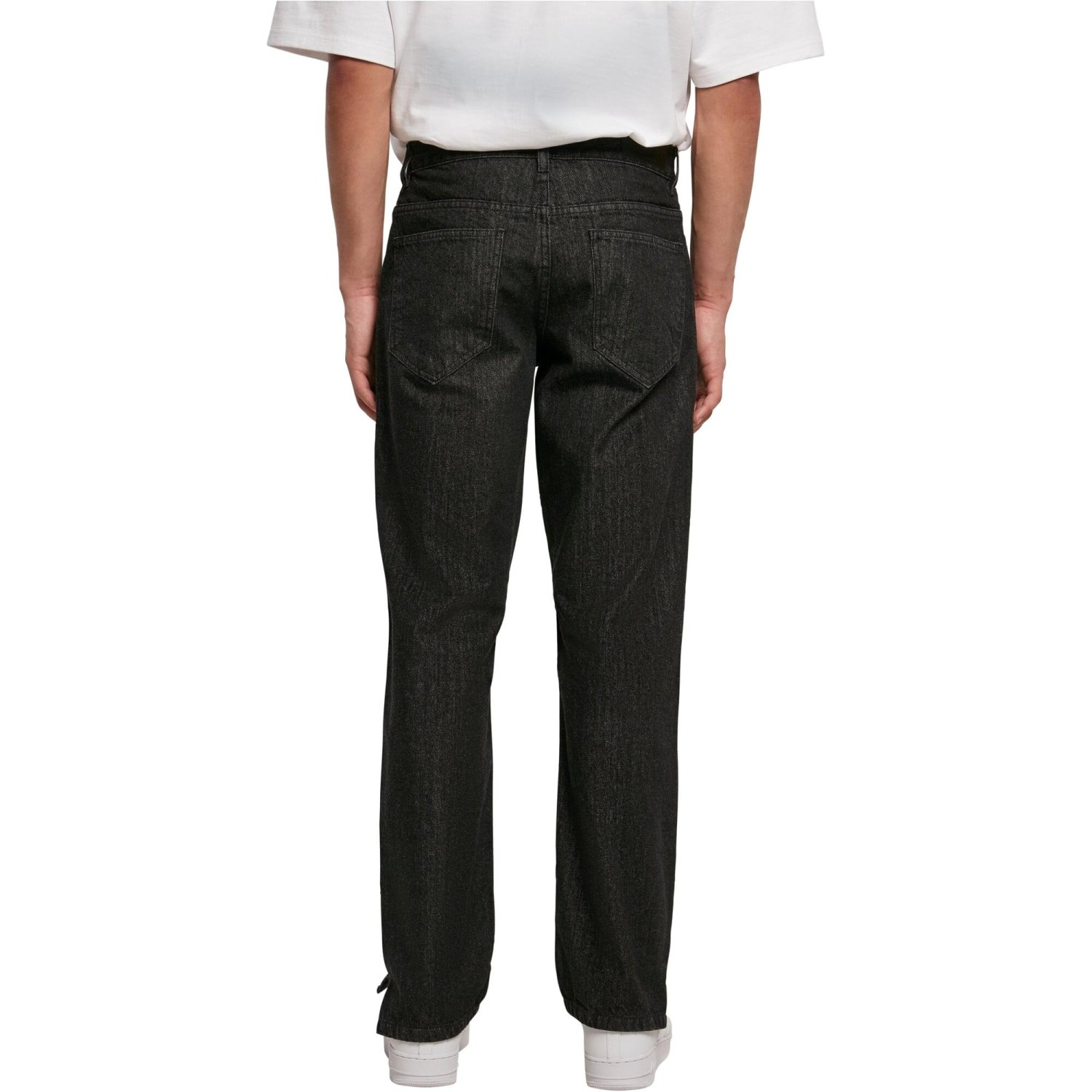 Urban Classics - Straight Slit Loose-Fit Jeans black raw