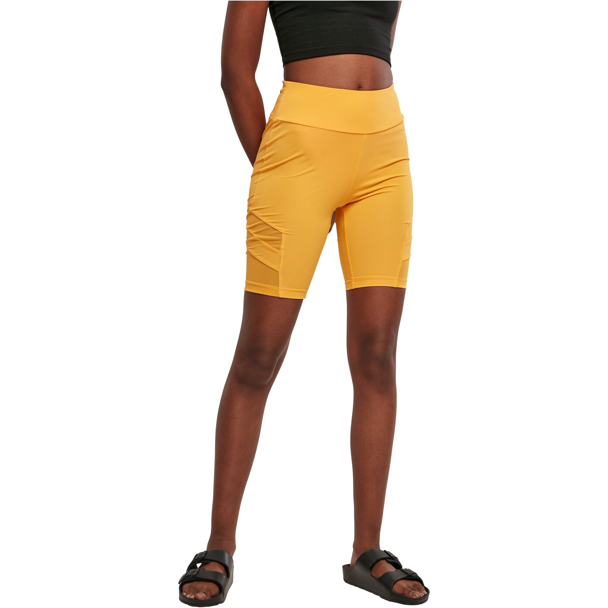Urban Classics Ladies - CYCLE Tech Mesh Shorts mango