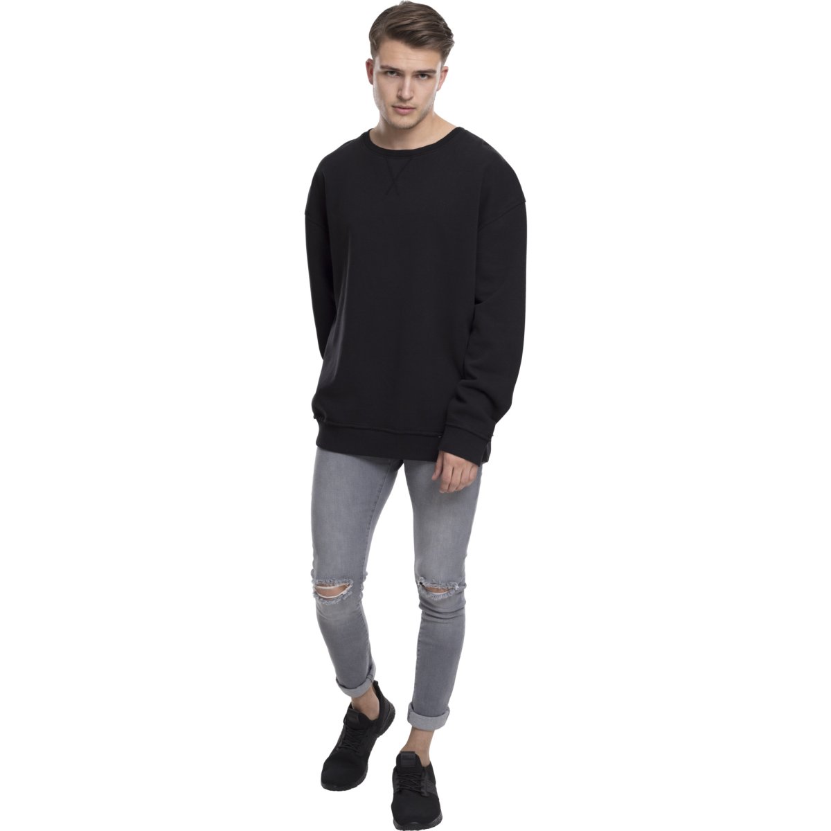 Urban Classics - Oversized Open Edge Sweater noir