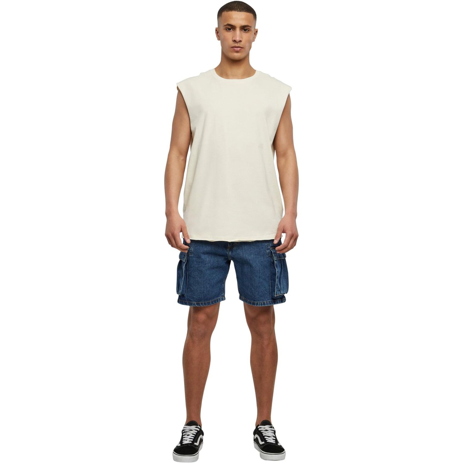 Urban Classics - OPEN EDGE Sleeveless Shirt whitesand