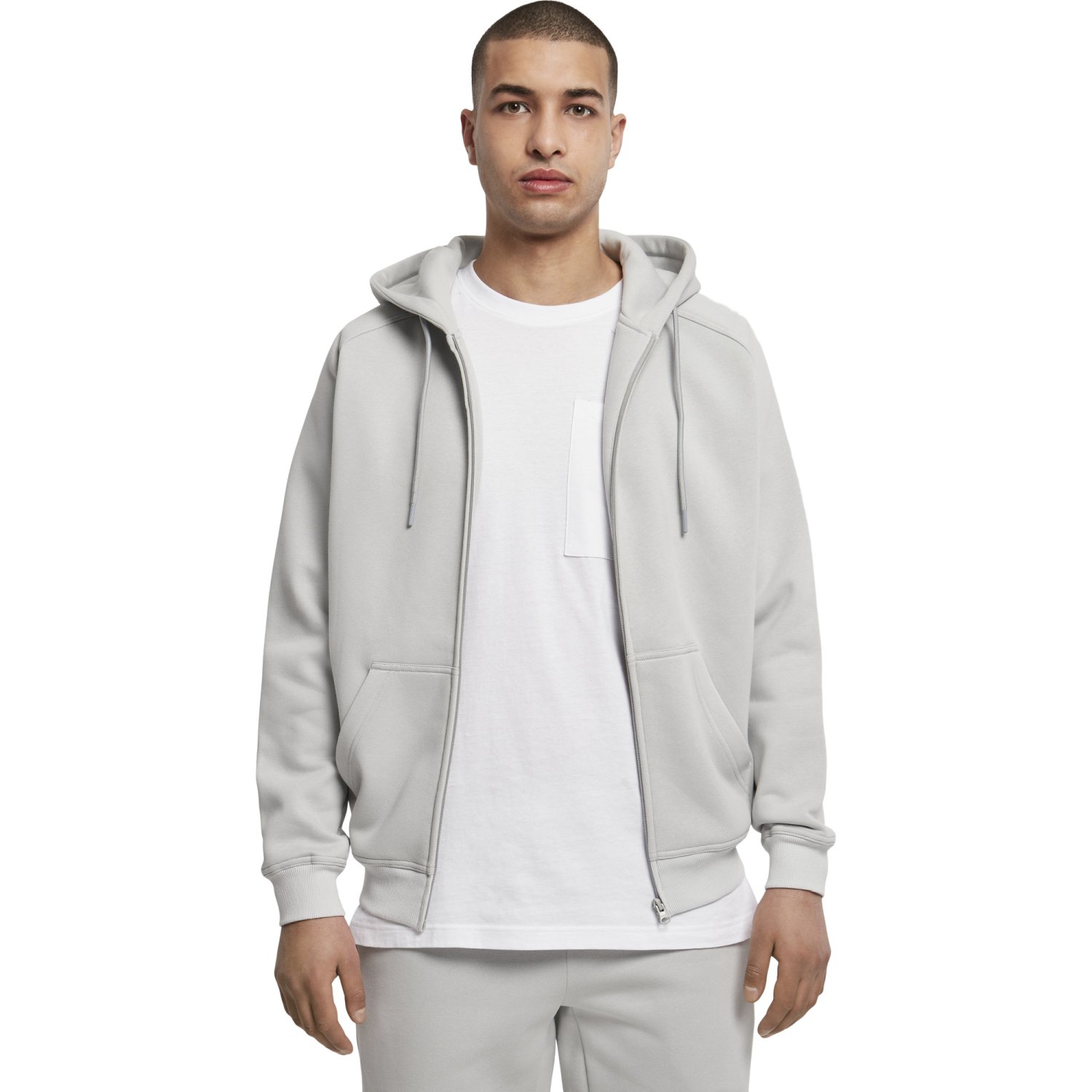 Urban Classics - Loose-Fit Zip Sweat à capuche gris