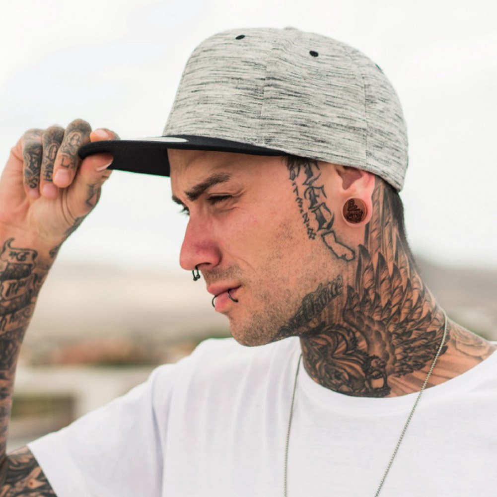 Flexfit STRIPES MELANGE Snapback Cap - noir / gris