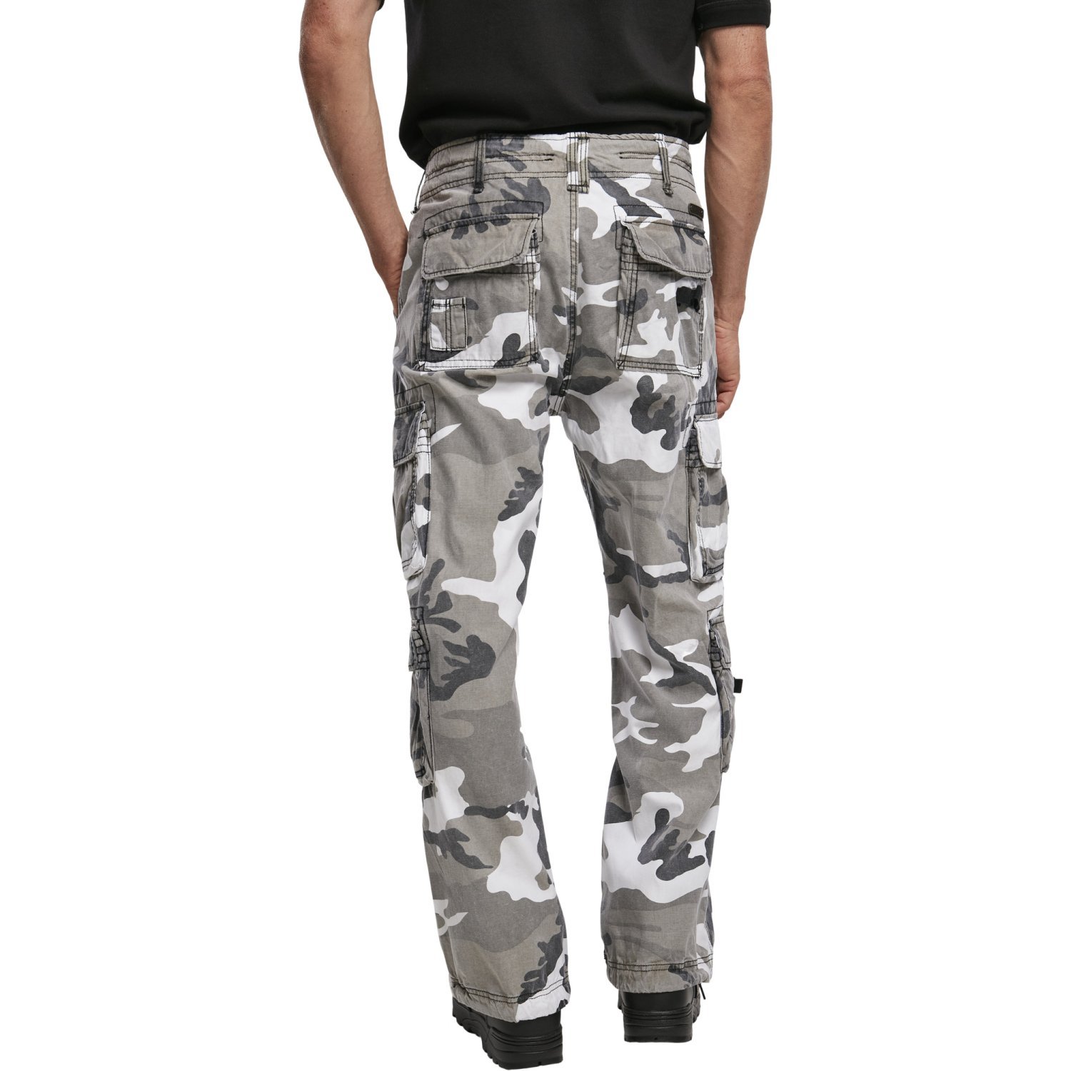 Brandit Pure Vintage Cargo Army Trousers snow camo