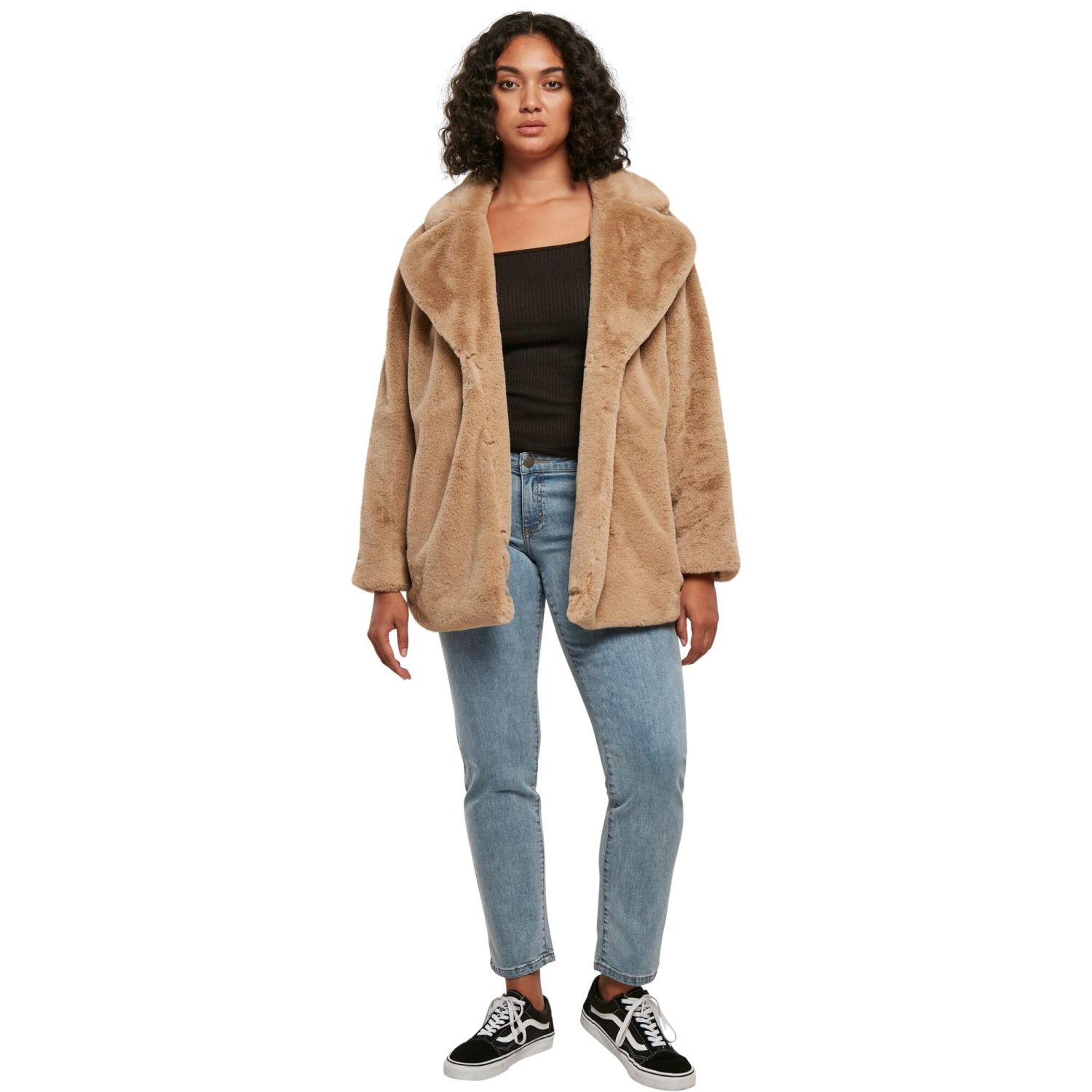 Urban Classics Ladies - LAPEL TEDDY Oversized Jacket