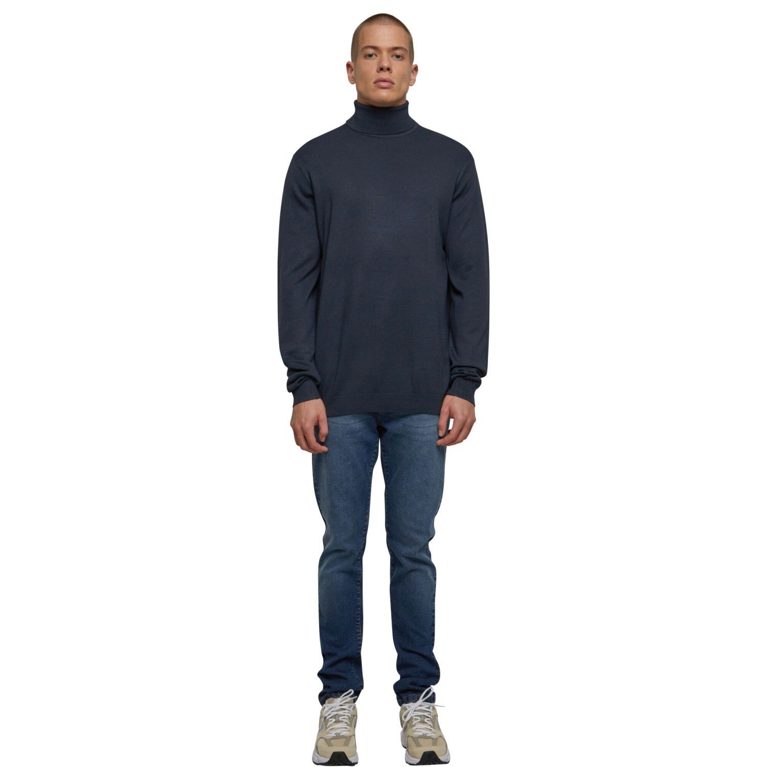 Urban Classics - Knitted Roll Neck Sweater navy