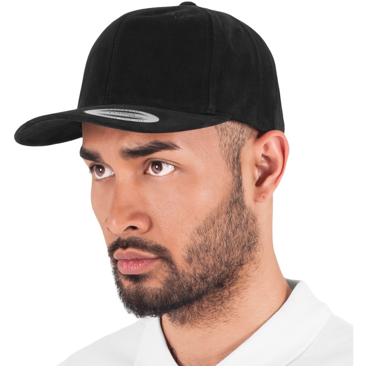 Flexfit Brushed Cotton Twill Mid-Profile Cap - noir