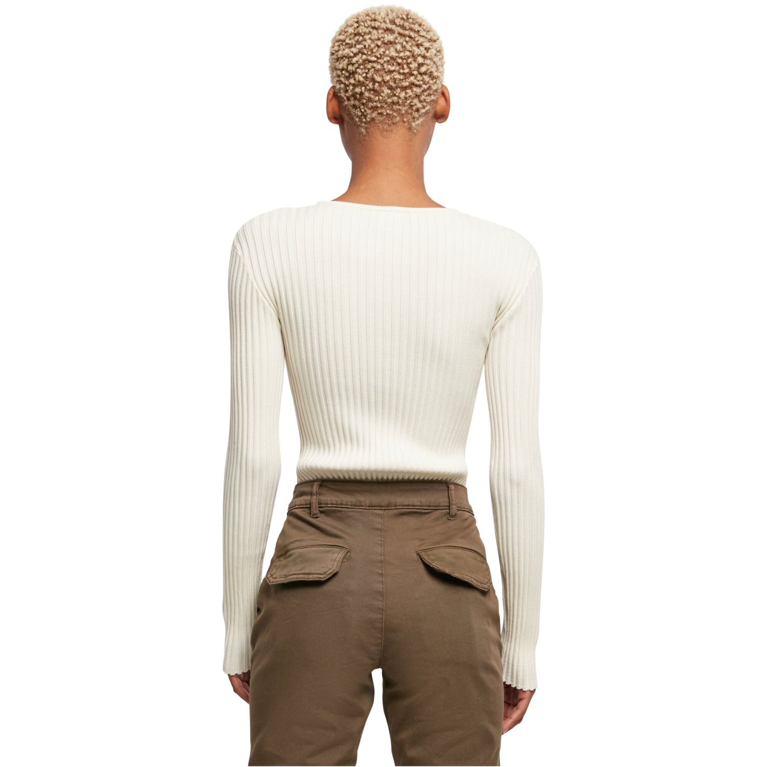 Urban Classics Ladies - Rib Knit Longsleeve Body Top