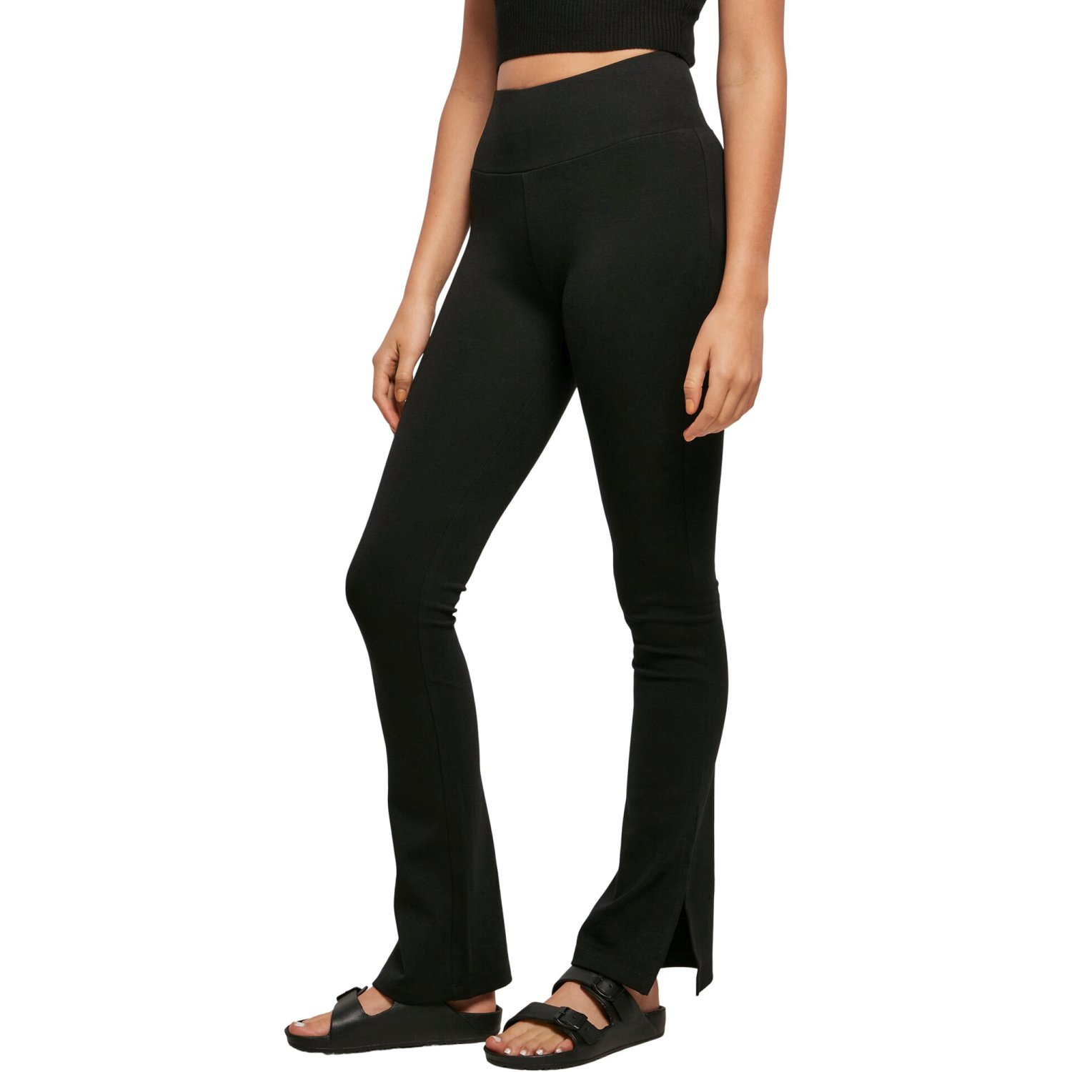Urban Classics Ladies - High Waist Side Slit Leggings black