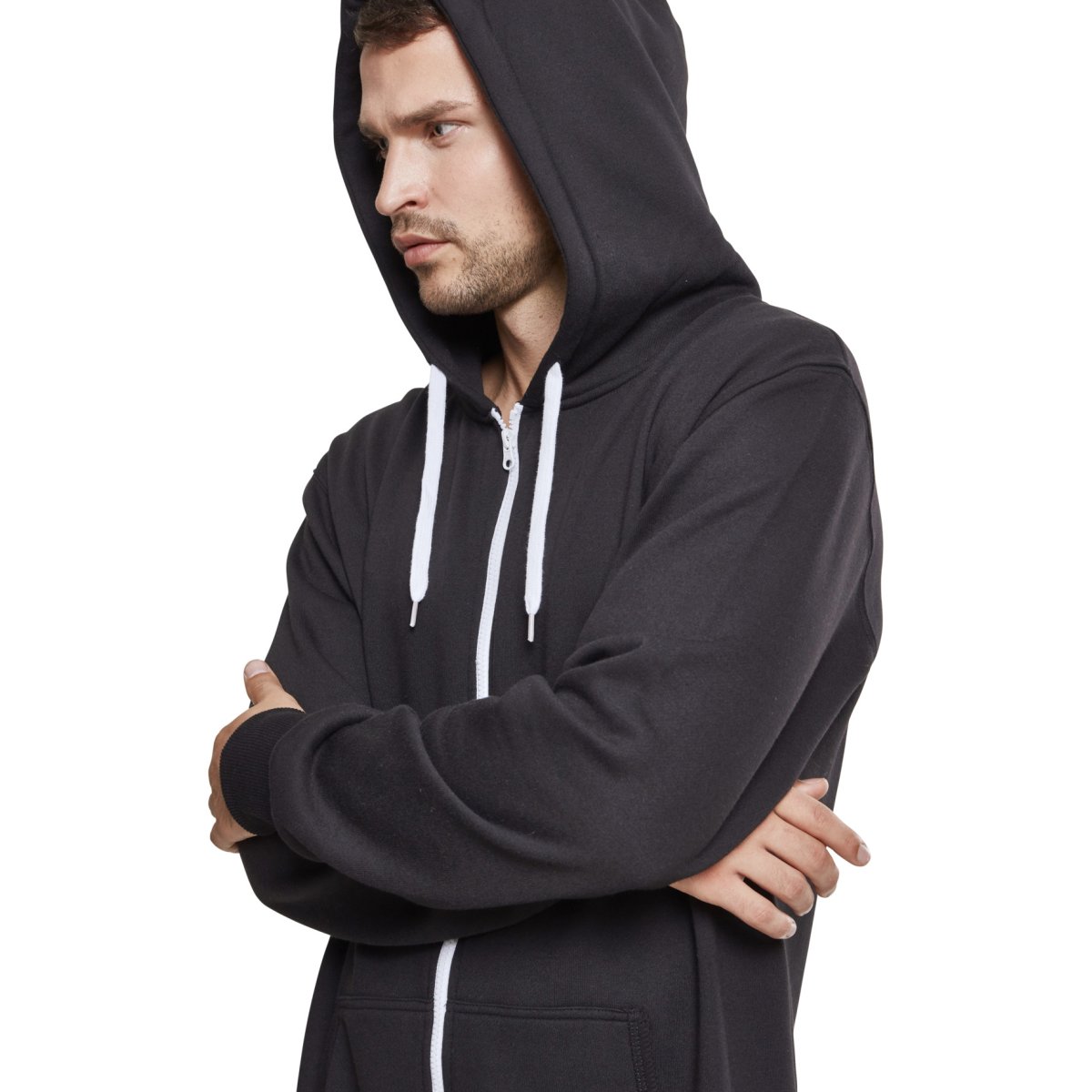 Urban Classics - SWEAT Jump Suit black / white