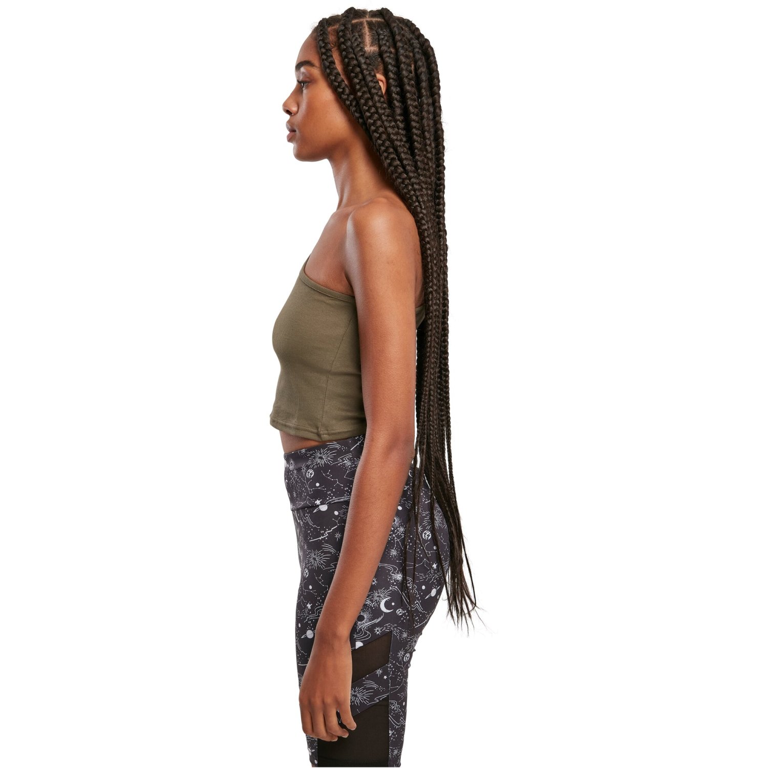 Urban Classics Ladies - Cropped Asymmetric Top khaki