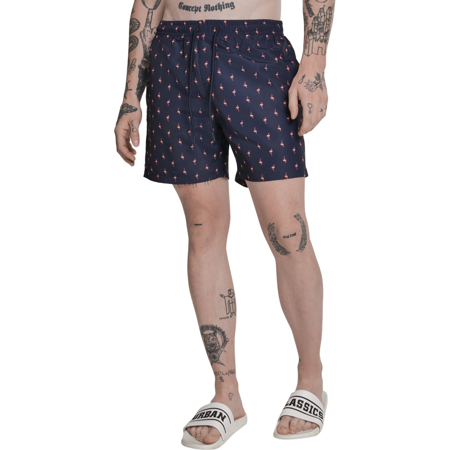 Urban Classics - PATTERN Hawaii Sommer Badeshorts