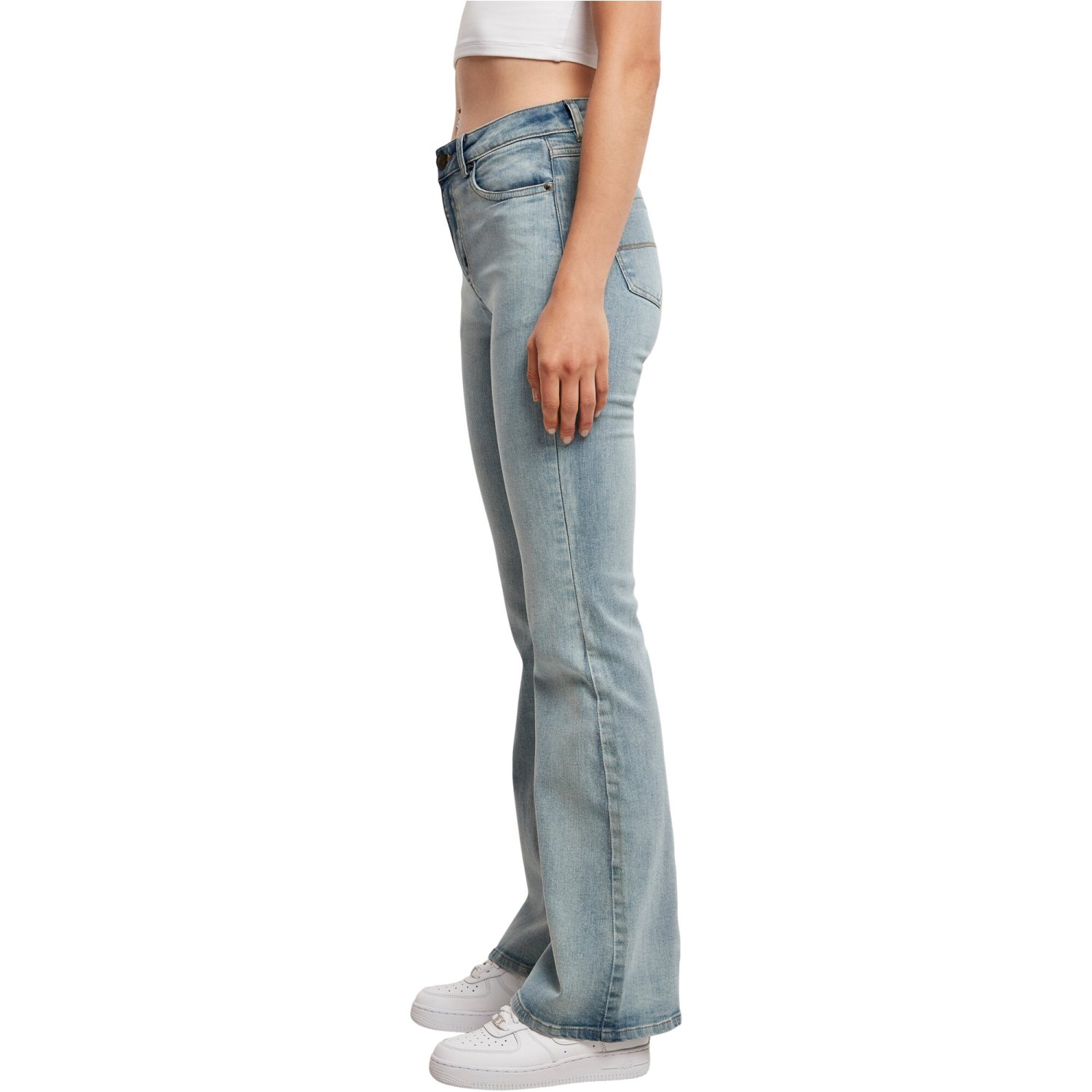 Urban Classics Ladies - High Waist Flared Denim Jeans bleu