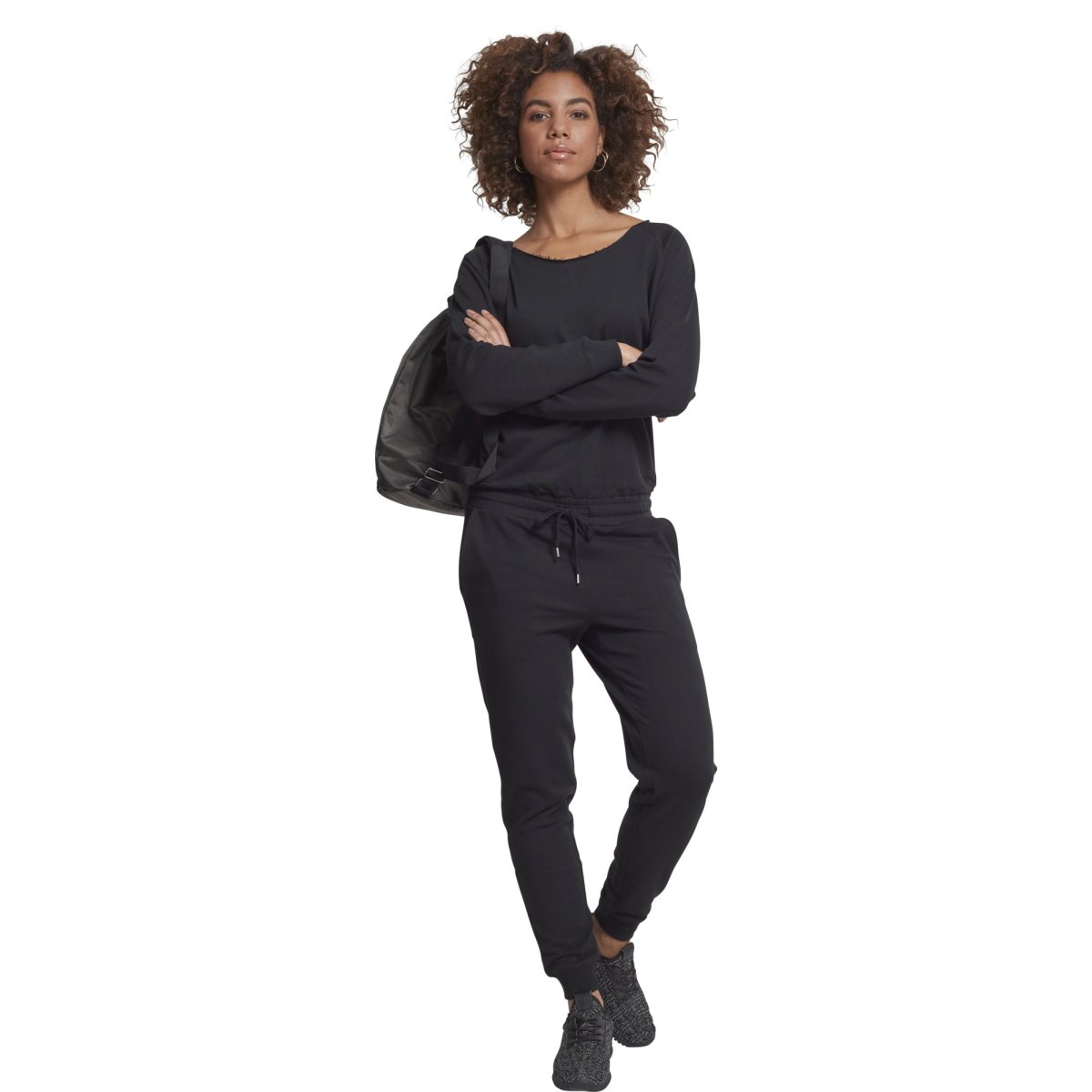 Urban Classics Ladies - Terry Longsleeve Jumpsuit noir