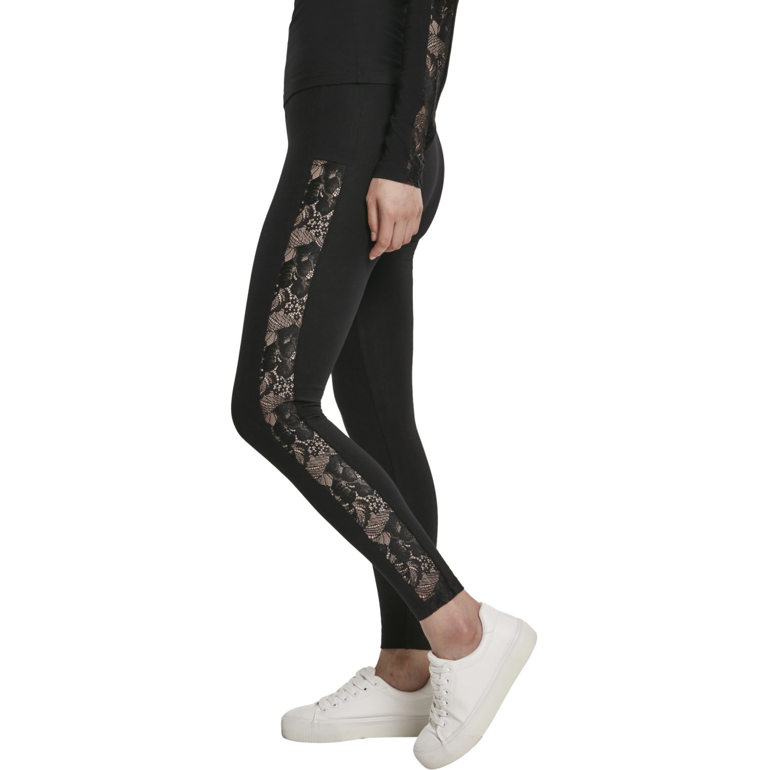 Urban Classics Ladies - LACE Leggings noir