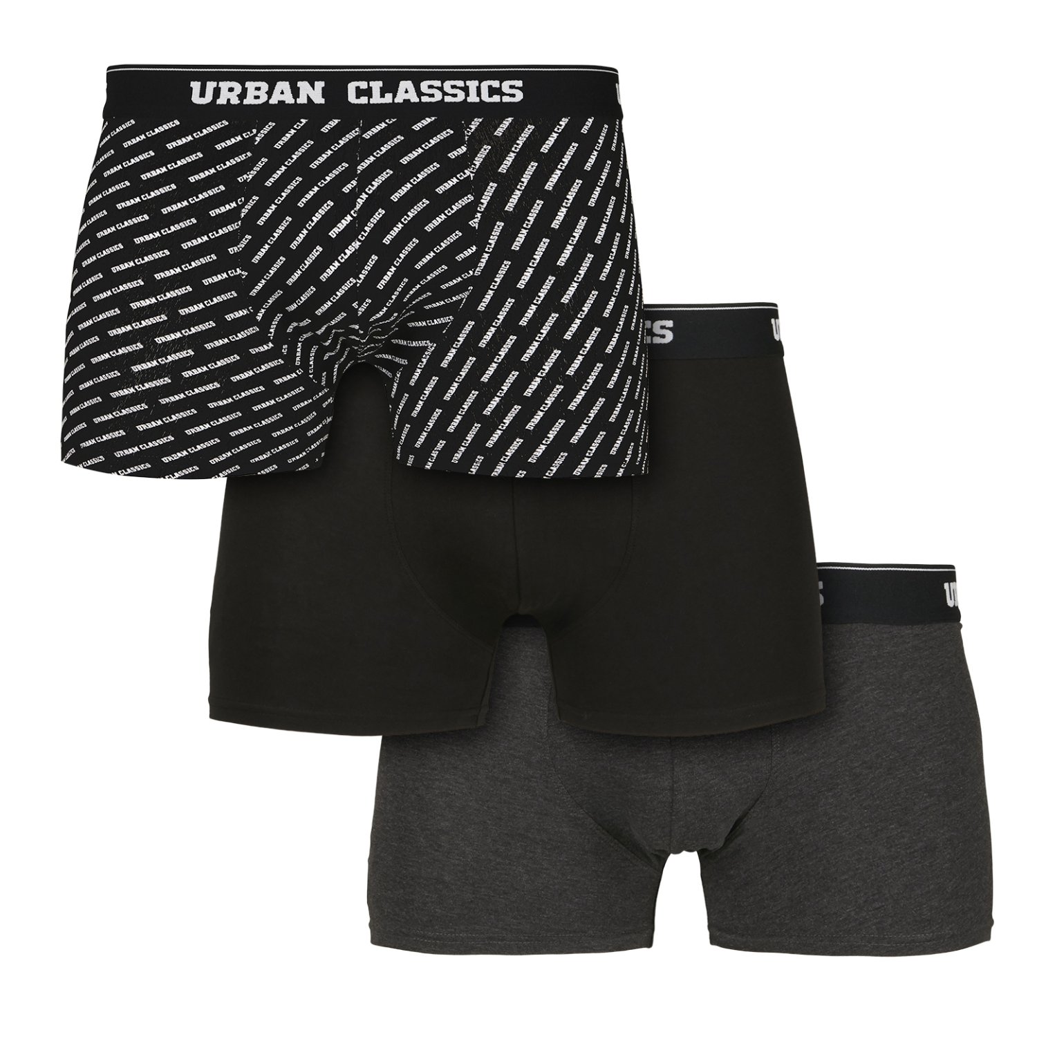 Urban Classics - Boxer Shorts 3-pack charcoal / noir
