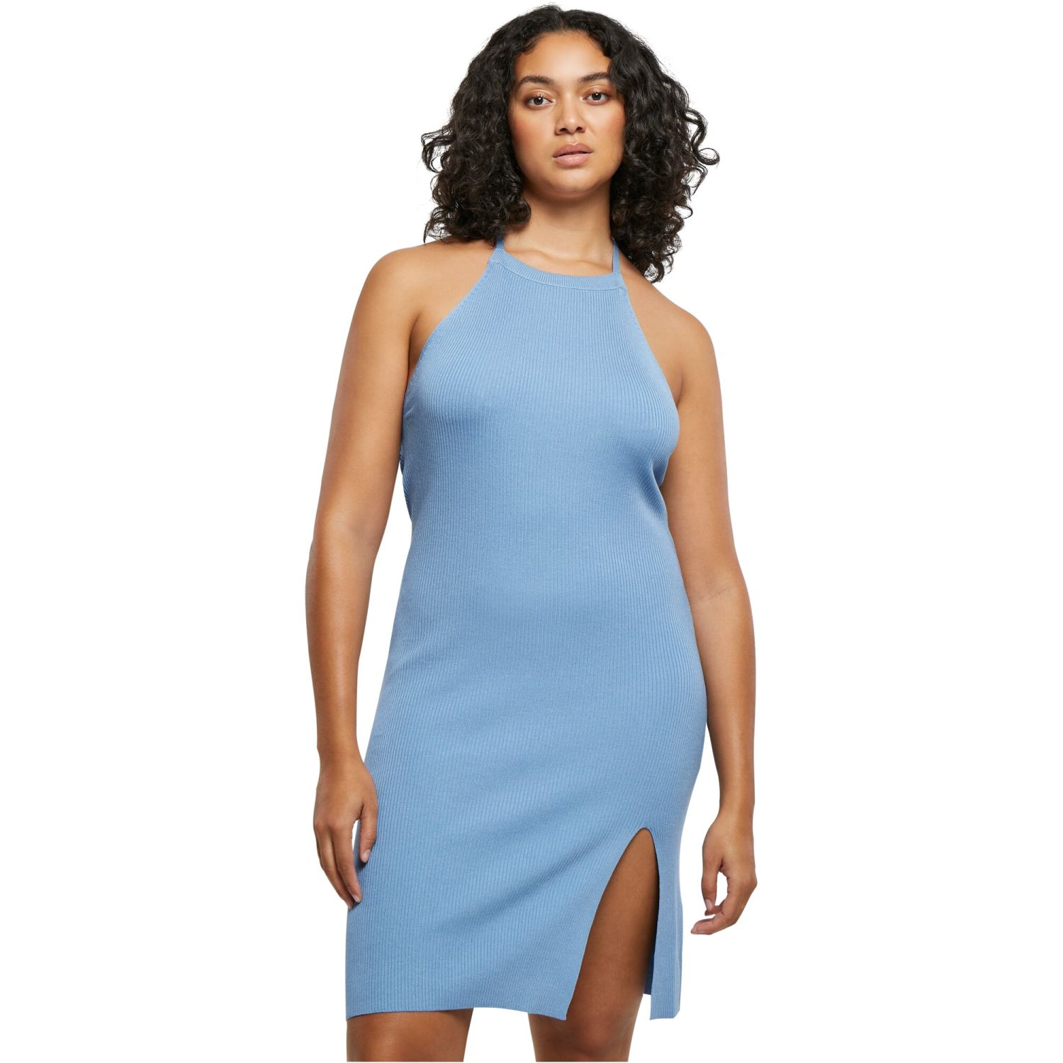 Urban Classics Ladies - RIB KNIT Mini Dress sky blue