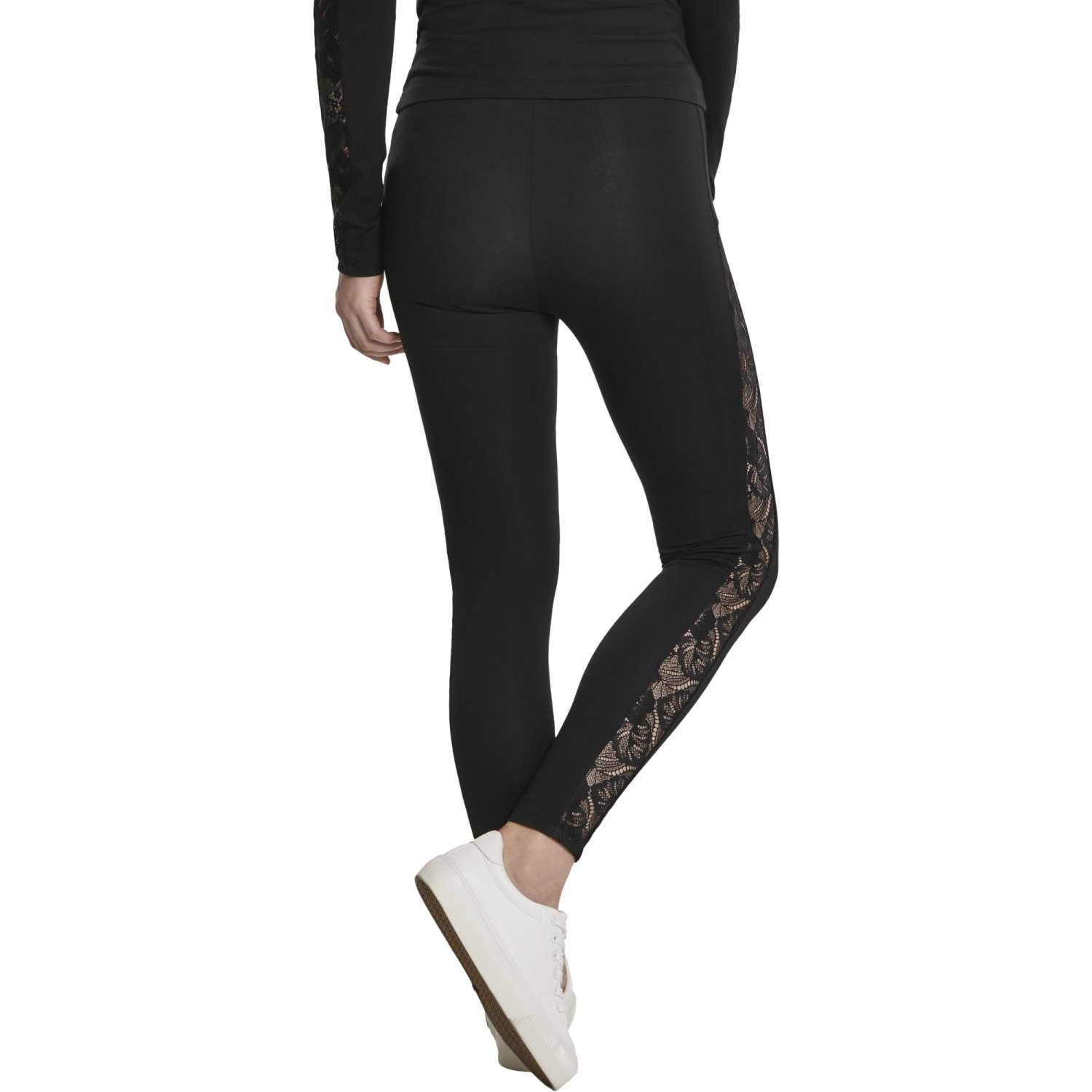Urban Classics Ladies - LACE Leggings noir