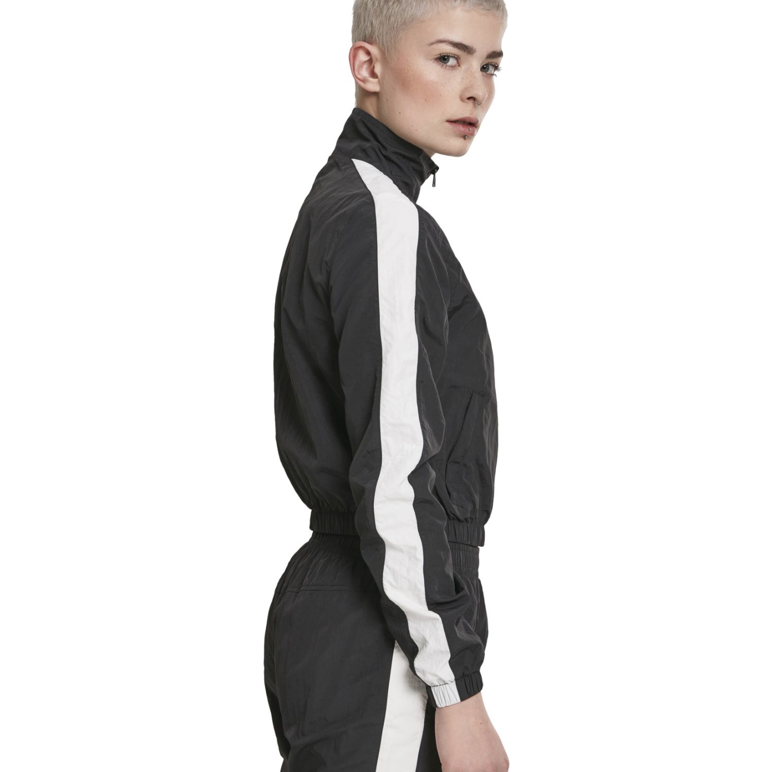 Urban Classics Ladies - CRINKLE Short Track Jacket black