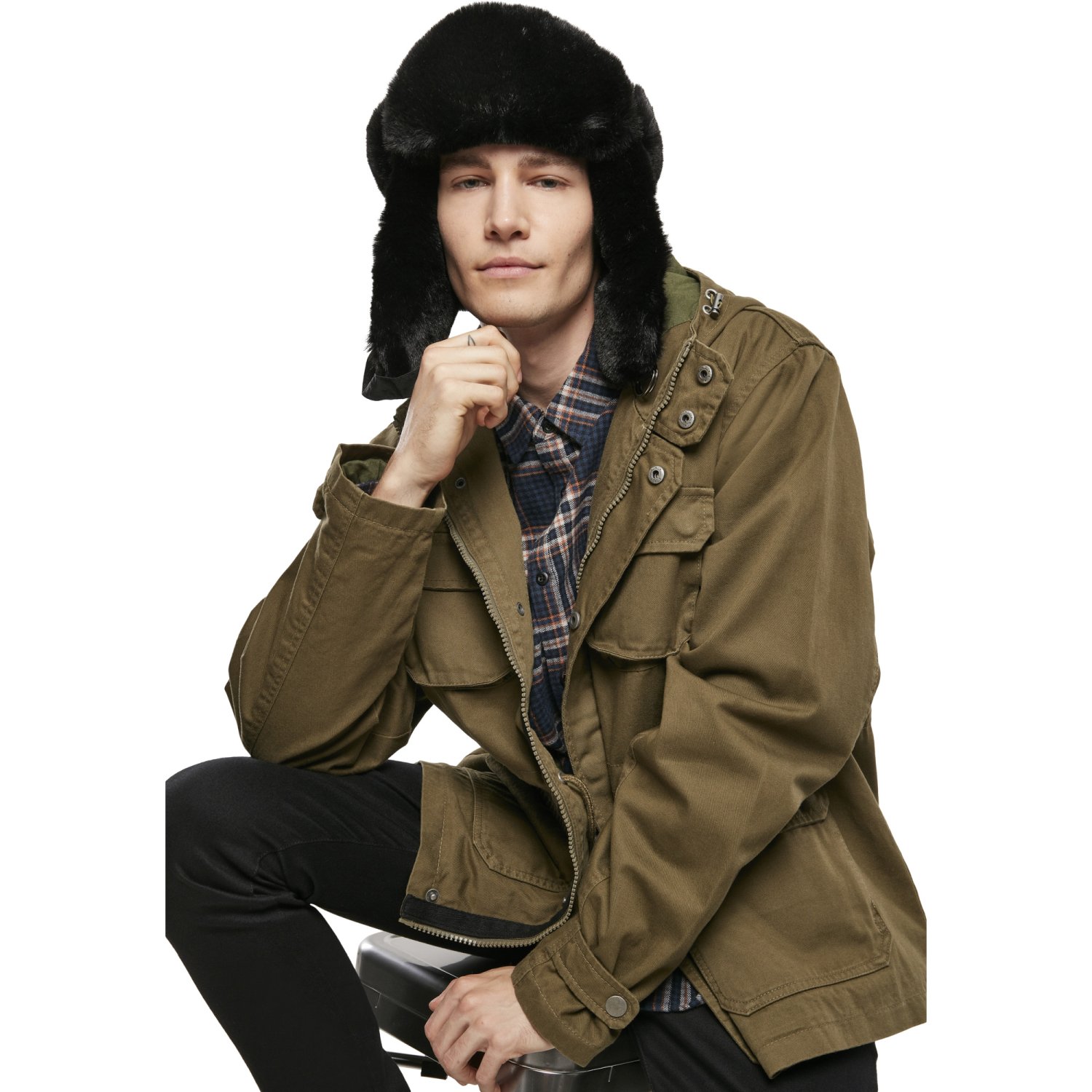 Urban Classics - Nylon TRAPPER Dog Ear Winter Hat black