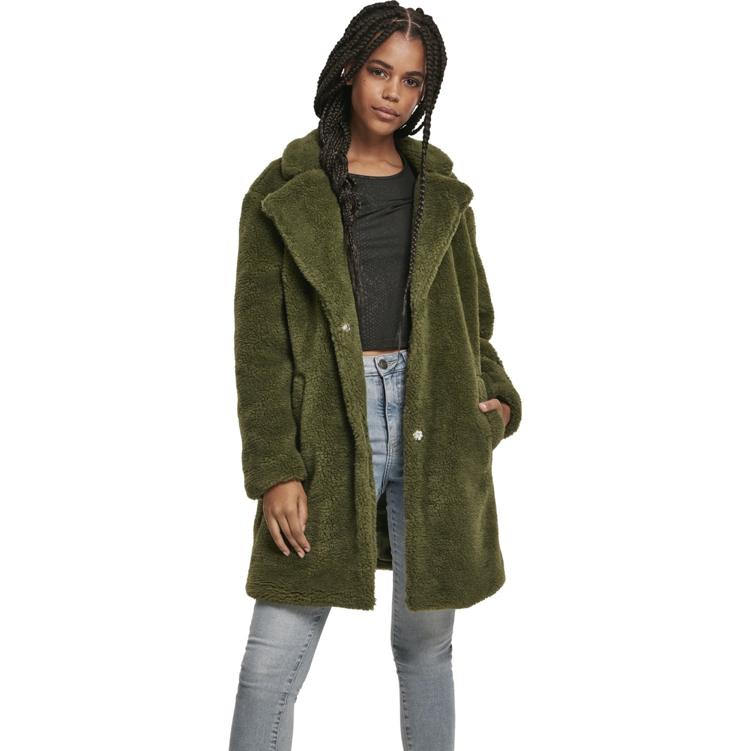 Urban Classics Ladies - OVERSIZED SHERPA Manteau olive