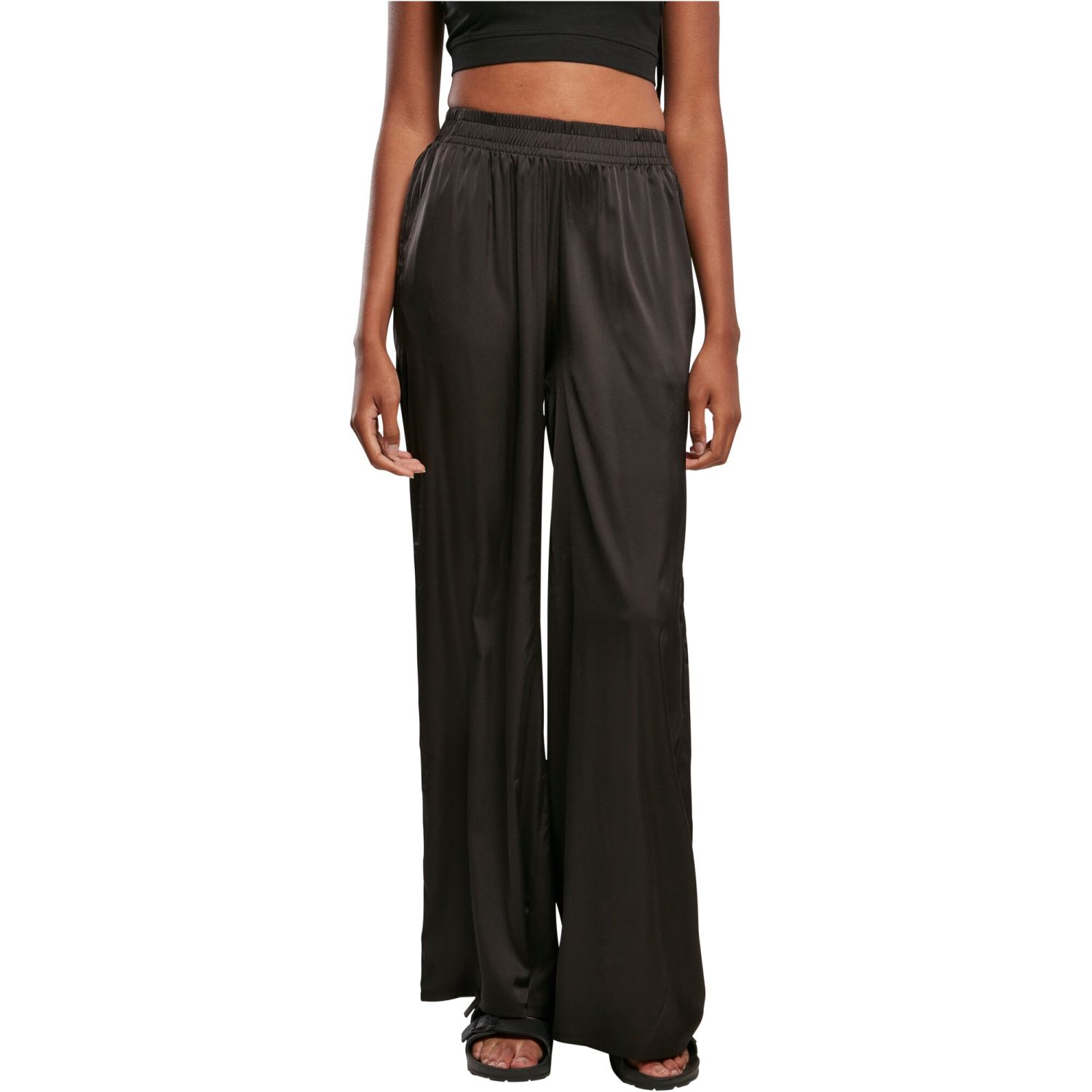Urban Classics Ladies - Wide Leg SATIN Pants