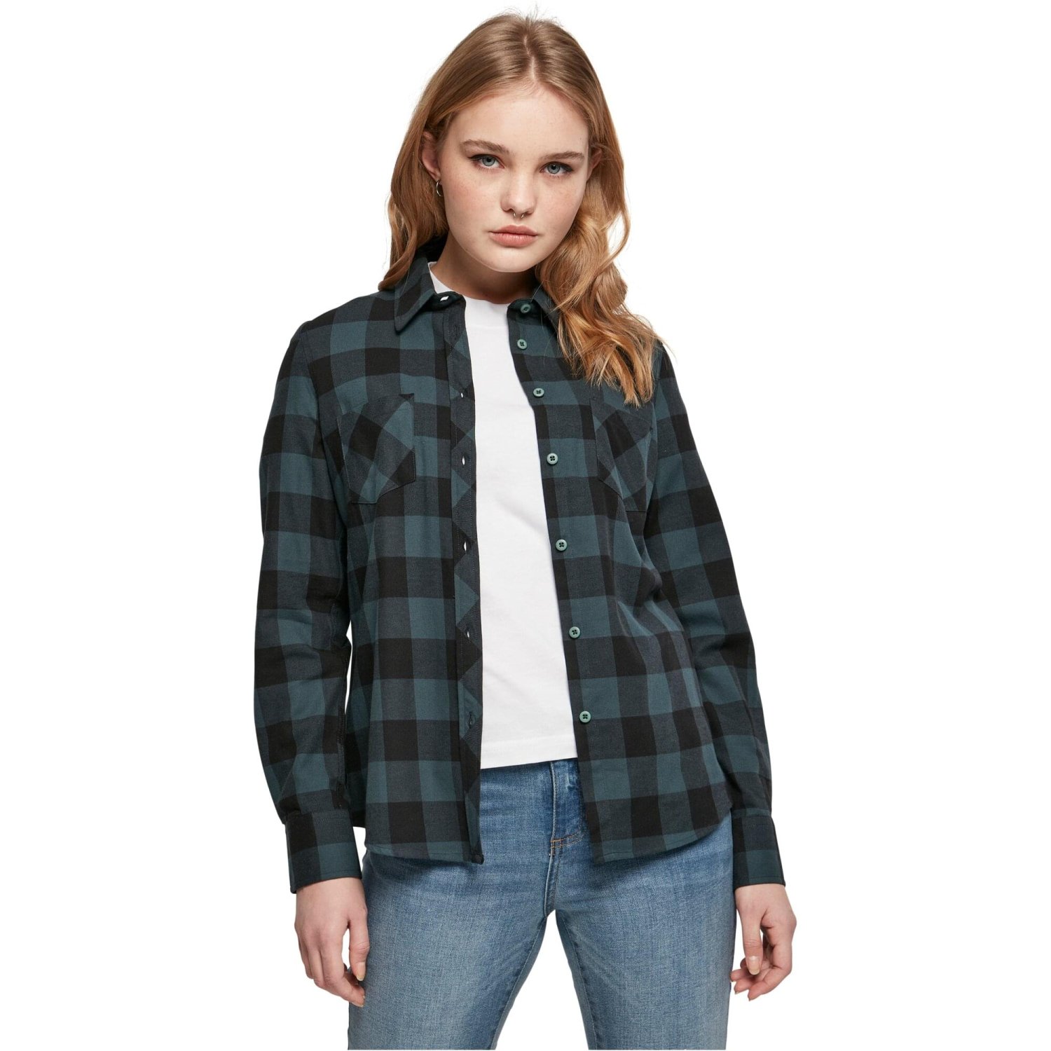 Urban Classics Femme - TURNUP FLANELL Chemise jasper