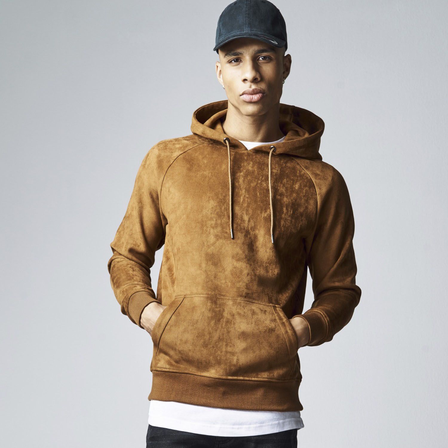 Urban Classics - IMITATION SUEDE Hoody olive