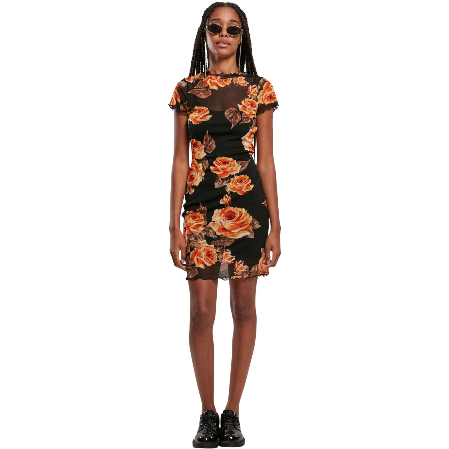 Urban Classics Ladies - Mesh Double Layer Dress mangorose