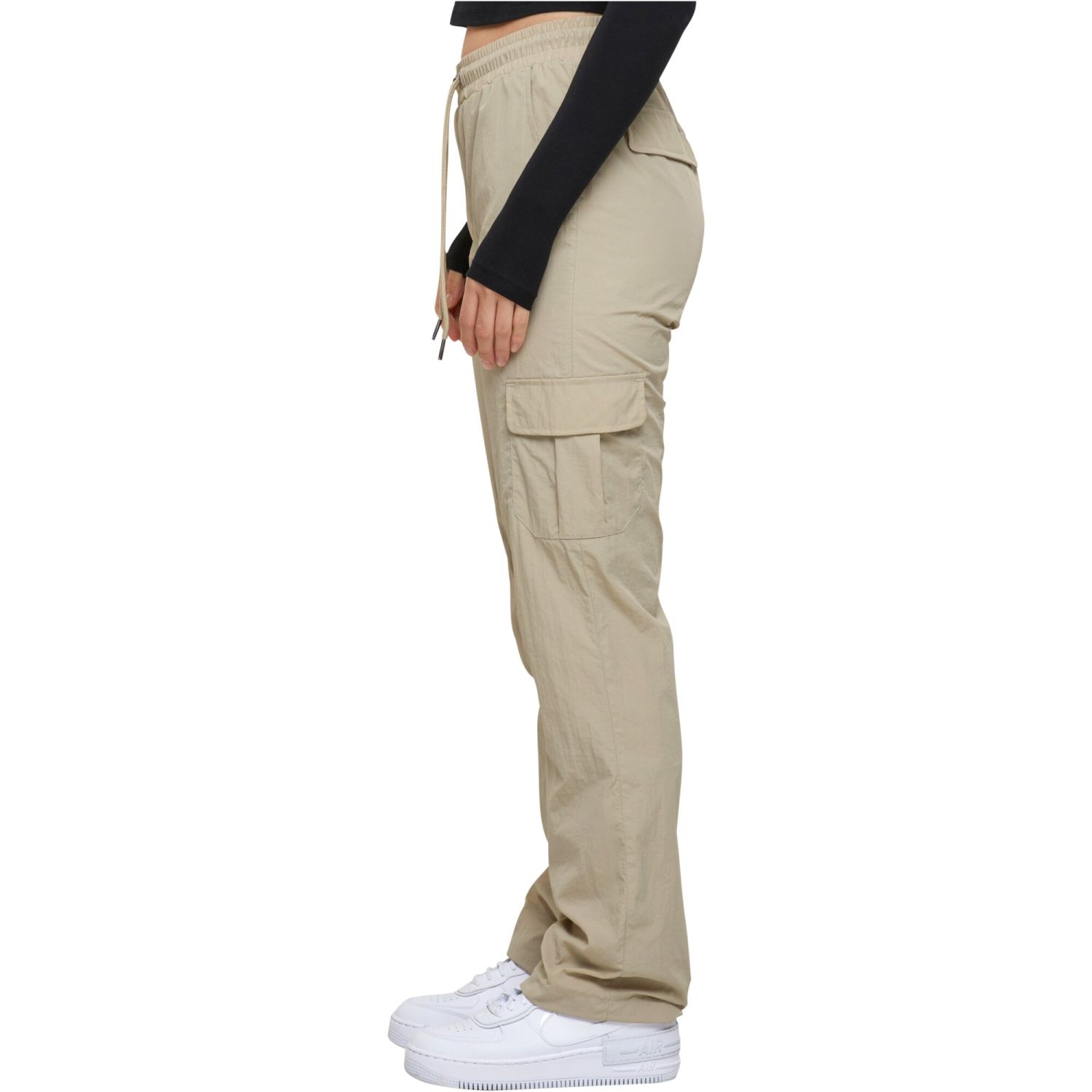 Urban Classics Ladies - Nylon Cargo Pantalon beige