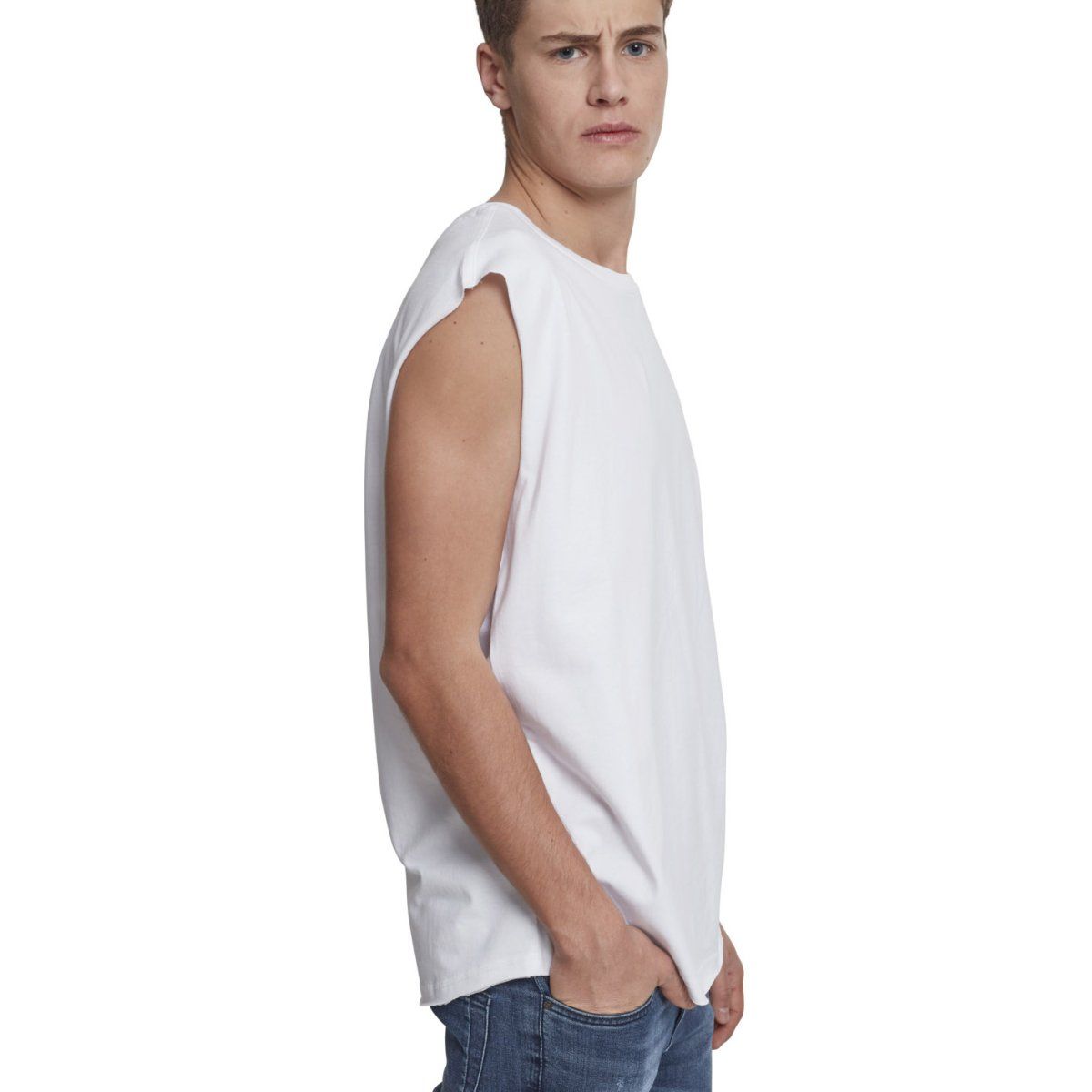 Urban Classics - OPEN EDGE Sleeveless Shirt blanc