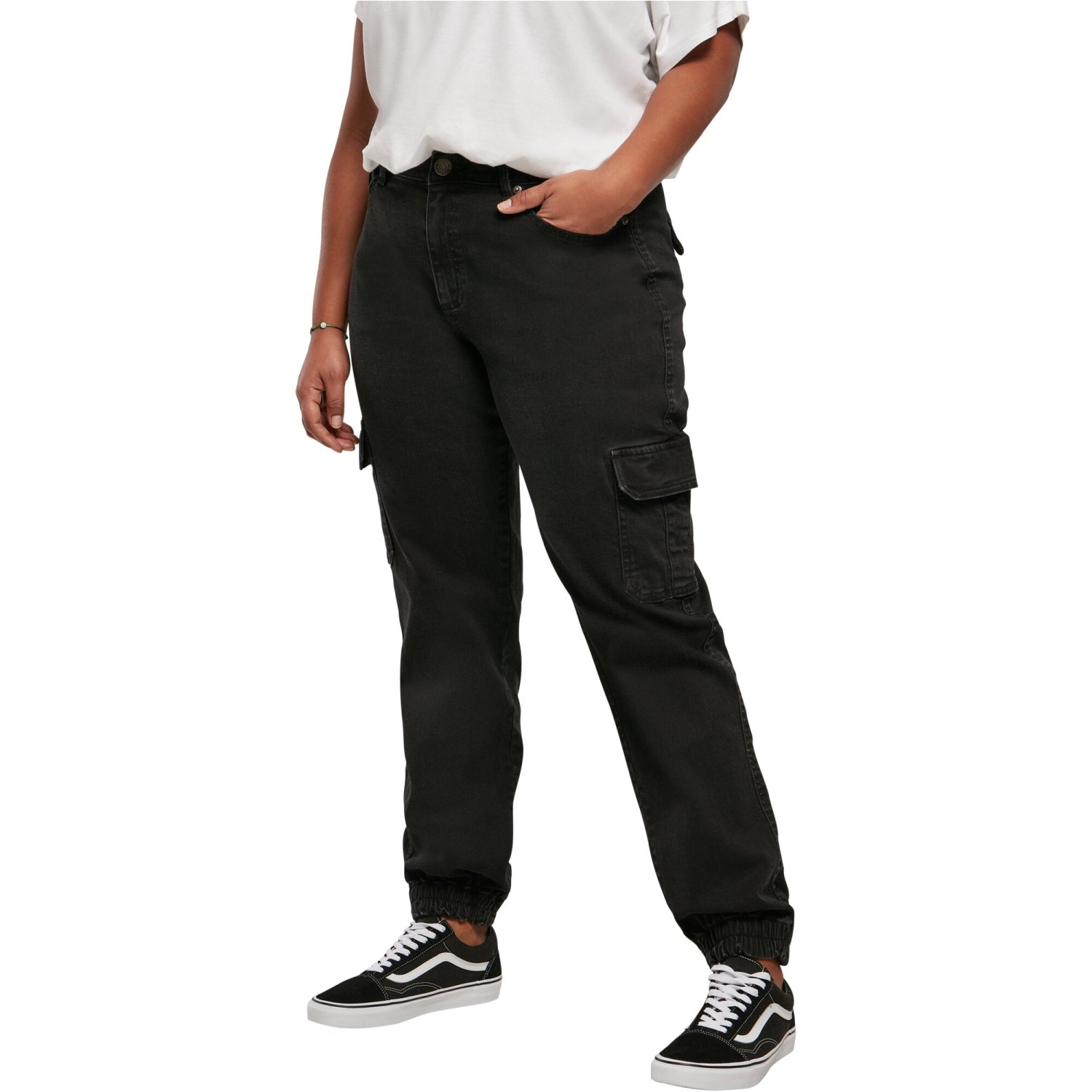 Urban Classics Ladies - Organic Stretch Denim Cargo Jeans