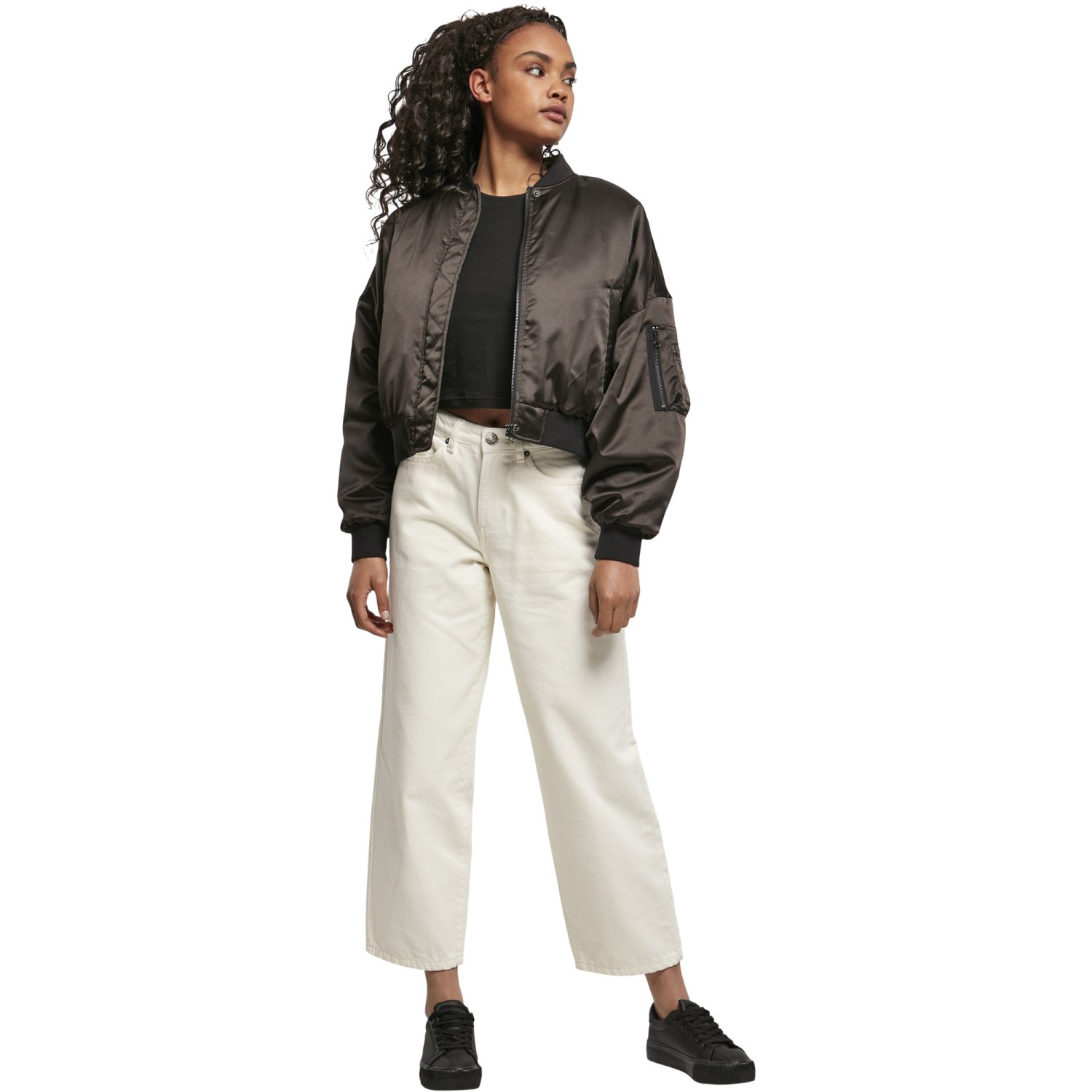 Urban Classics Ladies - SATIN BOMBER Short Oversized Veste